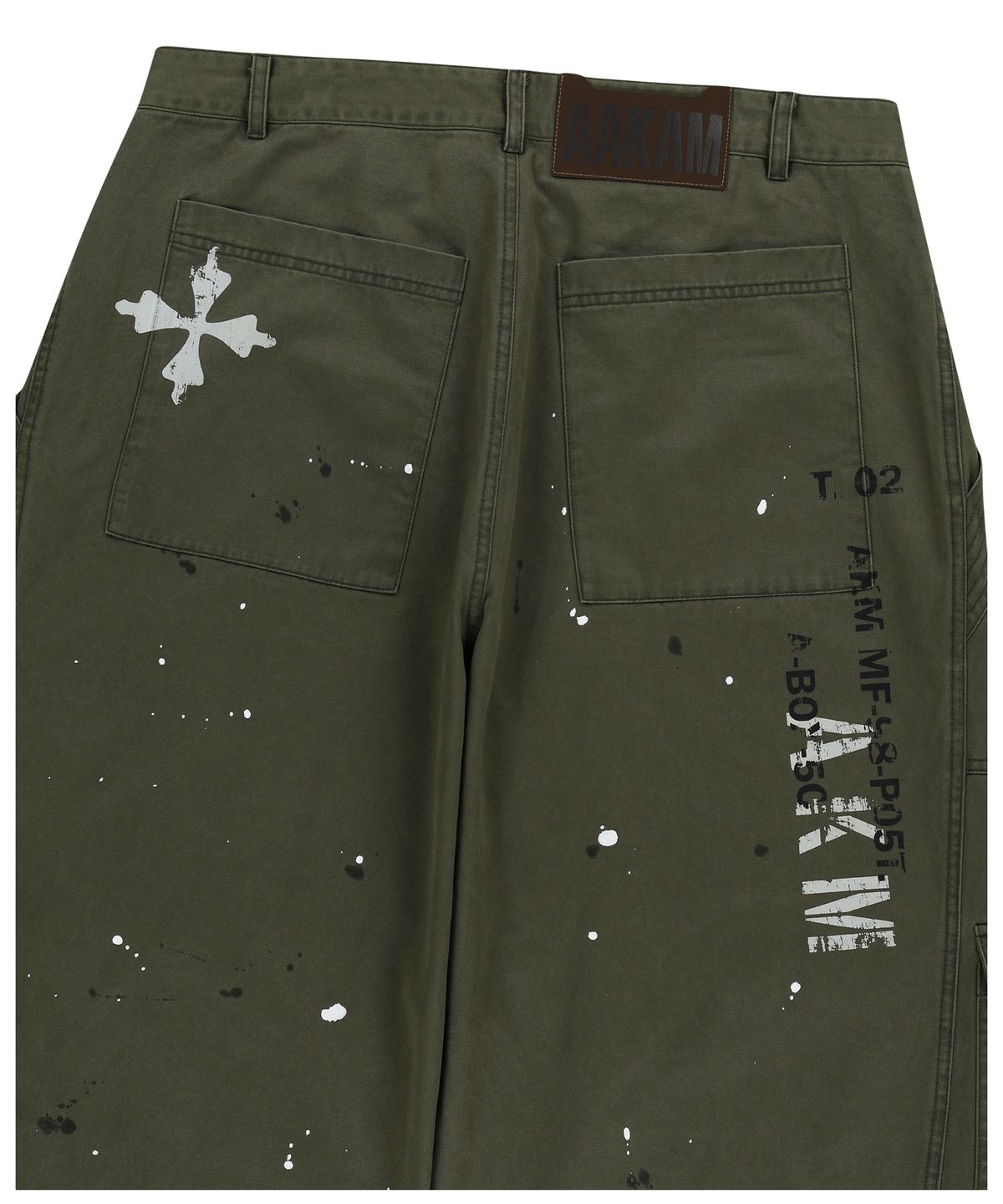 아캄(AAKAM) Painted Military Cargo Pants (Khaki)