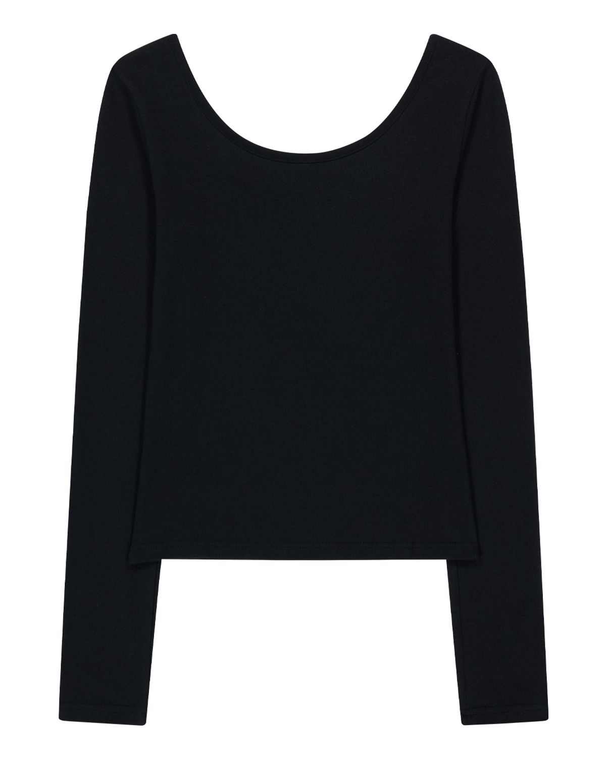 포르테나(PORTERNA) GRAPHIC U-NECK LONG SLEEVE T-SHIRT-BLACK
