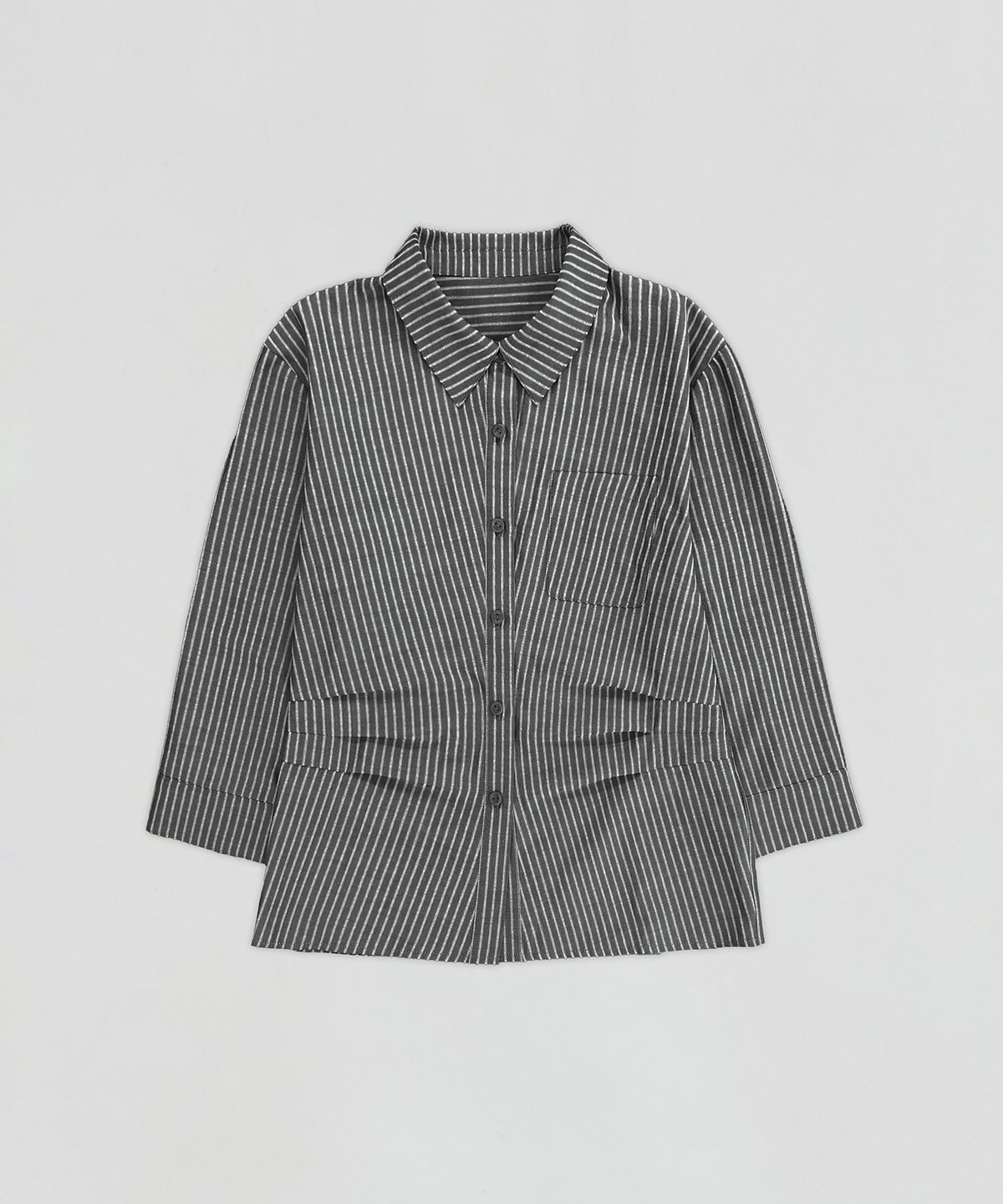 로우타이드(LOW TIDE) STRIPE TUCK SHIRT [CHARCOAL]