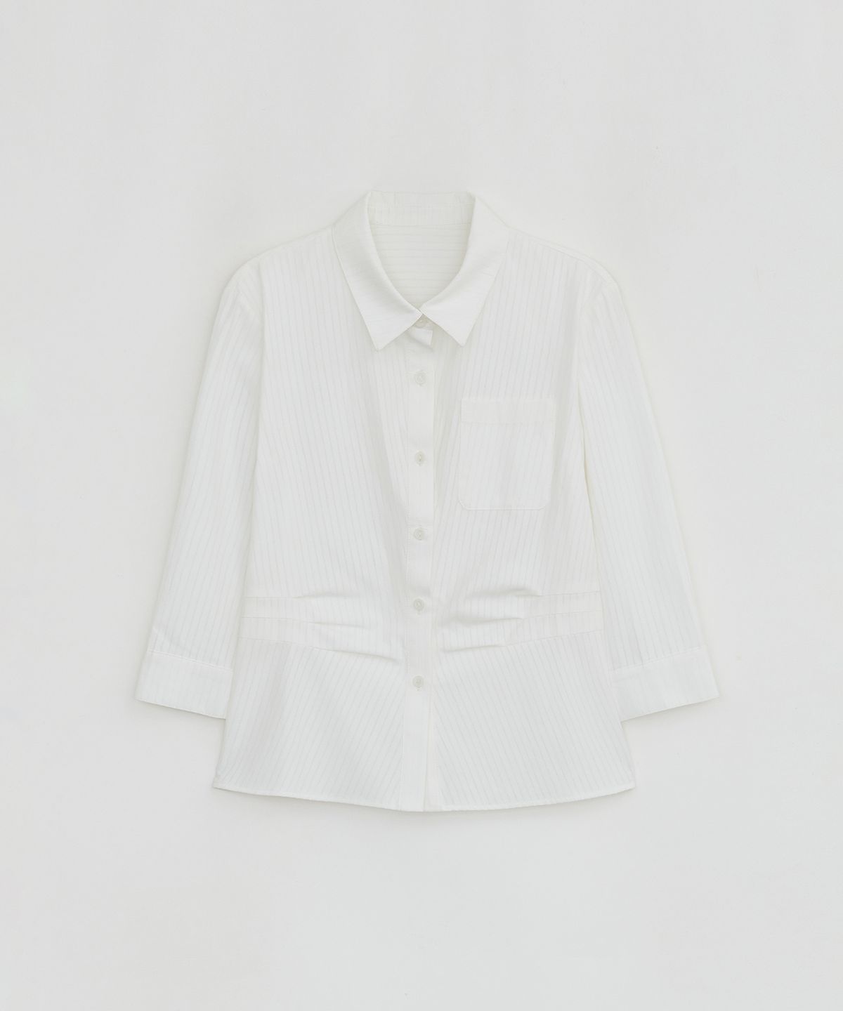 로우타이드(LOW TIDE) STRIPE TUCK SHIRT [WHITE]