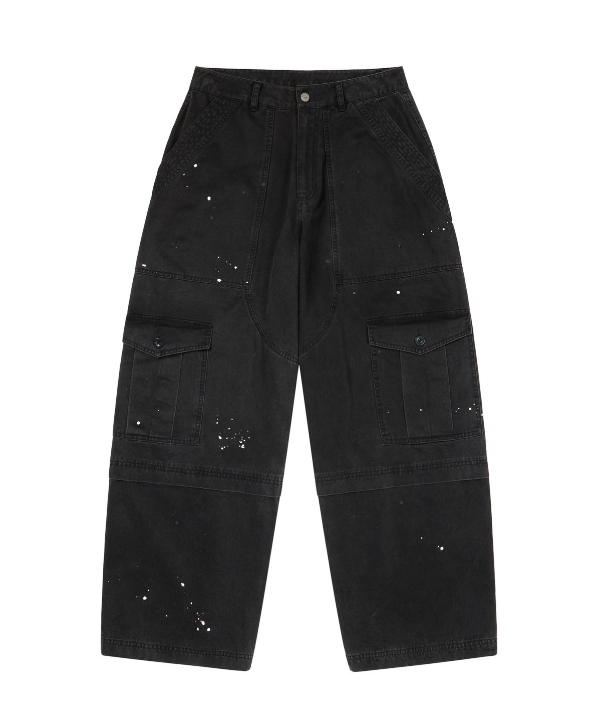 아캄(AAKAM) Painted Military Cargo Pants (Black)