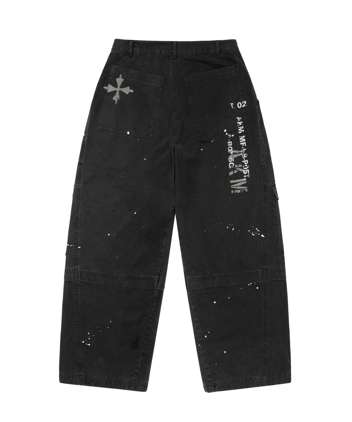 아캄(AAKAM) Painted Military Cargo Pants (Black)