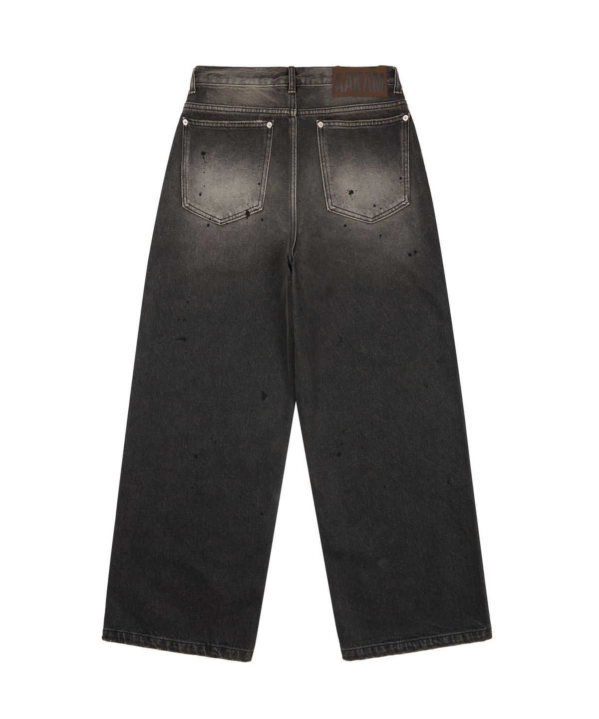 아캄(AAKAM) Paint Washed Denim Pants (Black)