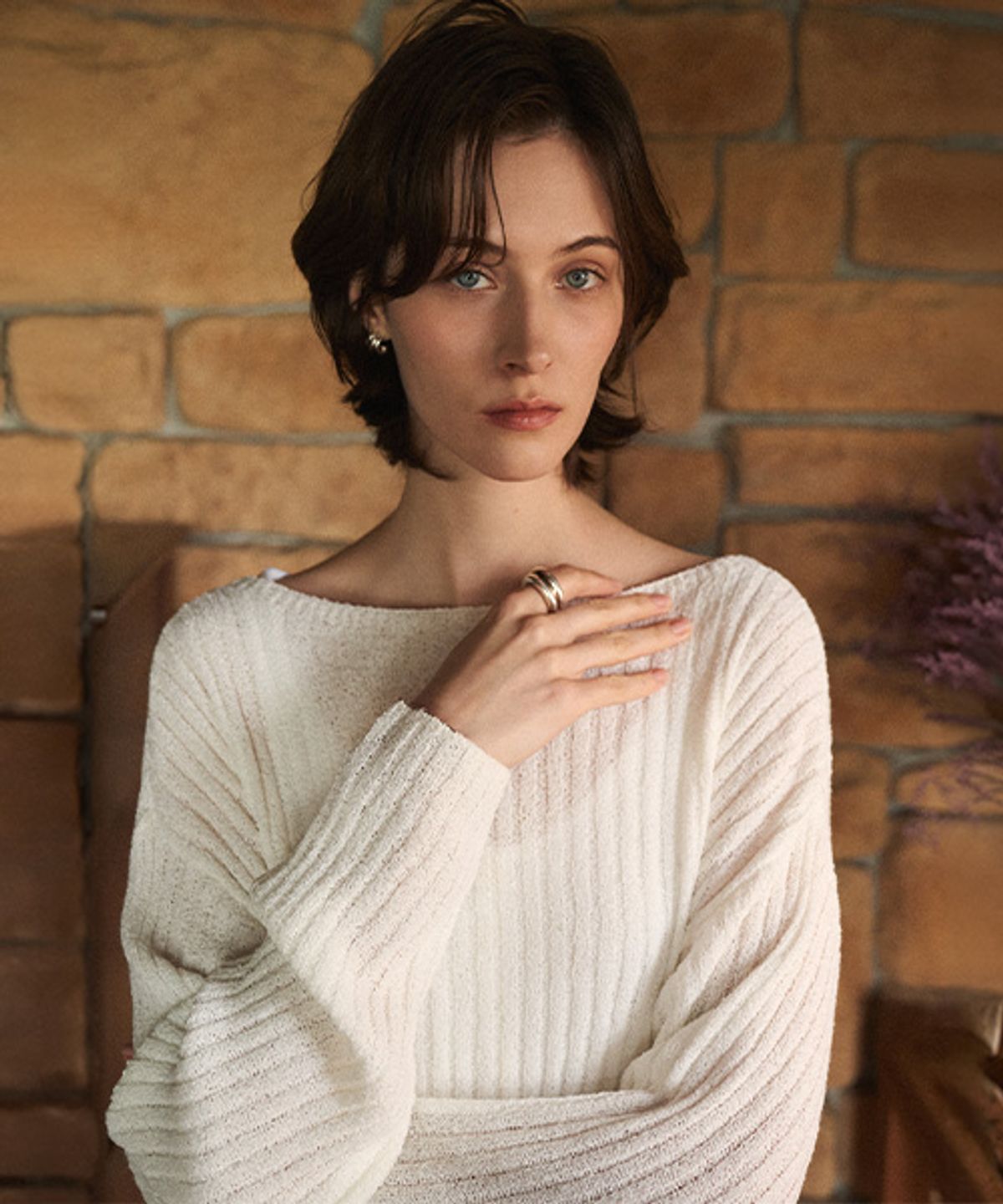 안젤로비안코(ANGELO BIANCO) Lune Sheer Knit