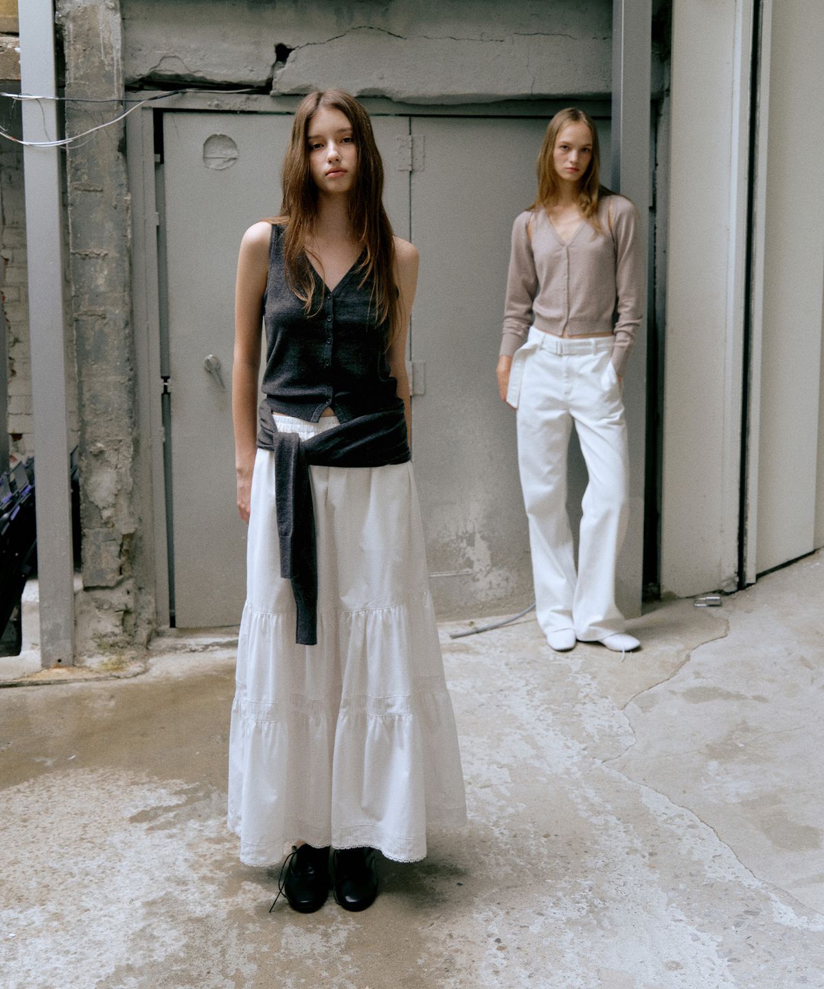 로우타이드(LOW TIDE) BOLERO KNIT SET-UP [CHARCOAL]
