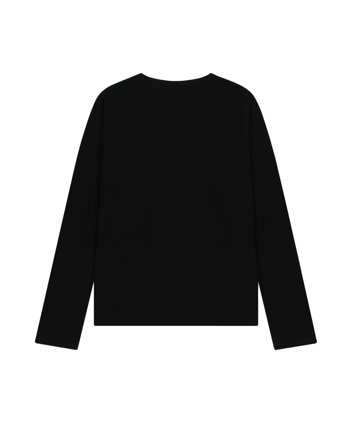 아캄(AAKAM) Waffle Henry Neck Long Sleeve (Black)
