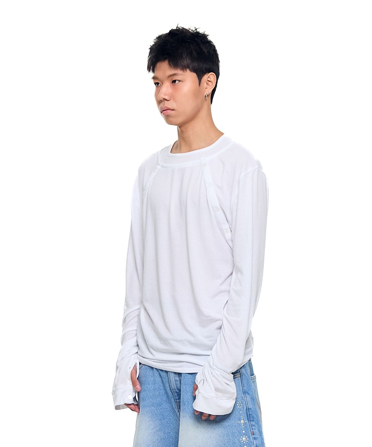 아캄(AAKAM) Layered Long Sleeve (White)