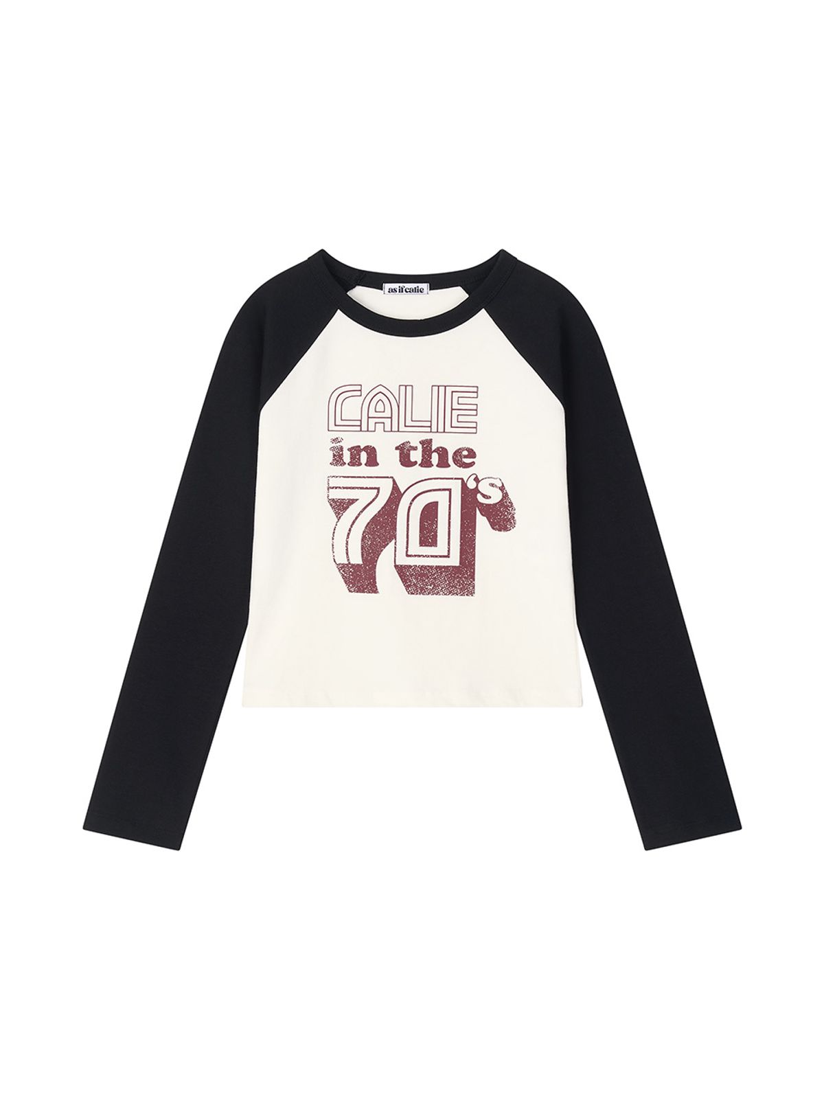 에즈이프 캘리(ASIF CALIE) COLORBLOCK RAGLAN CROP T-SHIRT BLACK