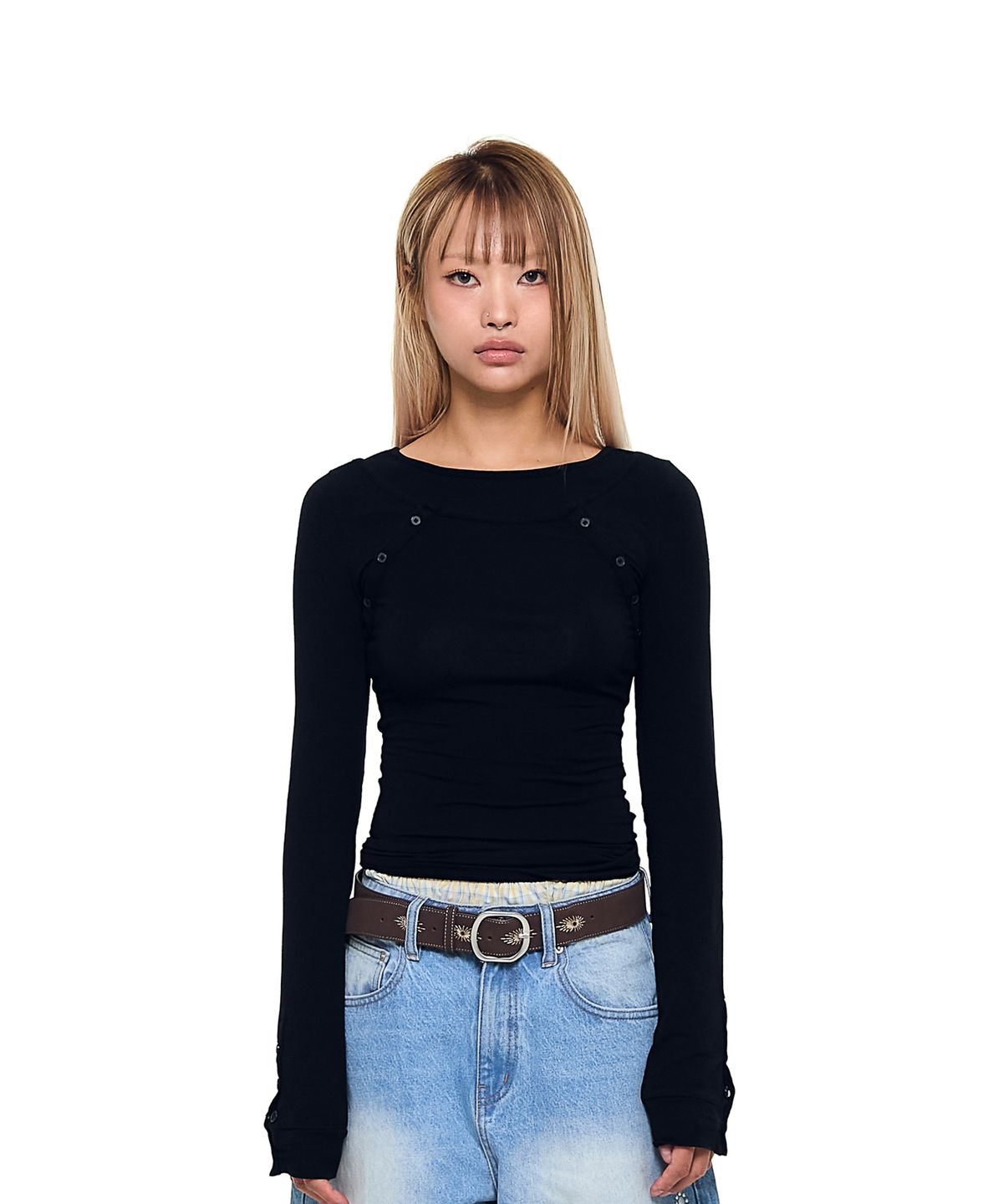 아캄(AAKAM) Layered Long Sleeve (Black)