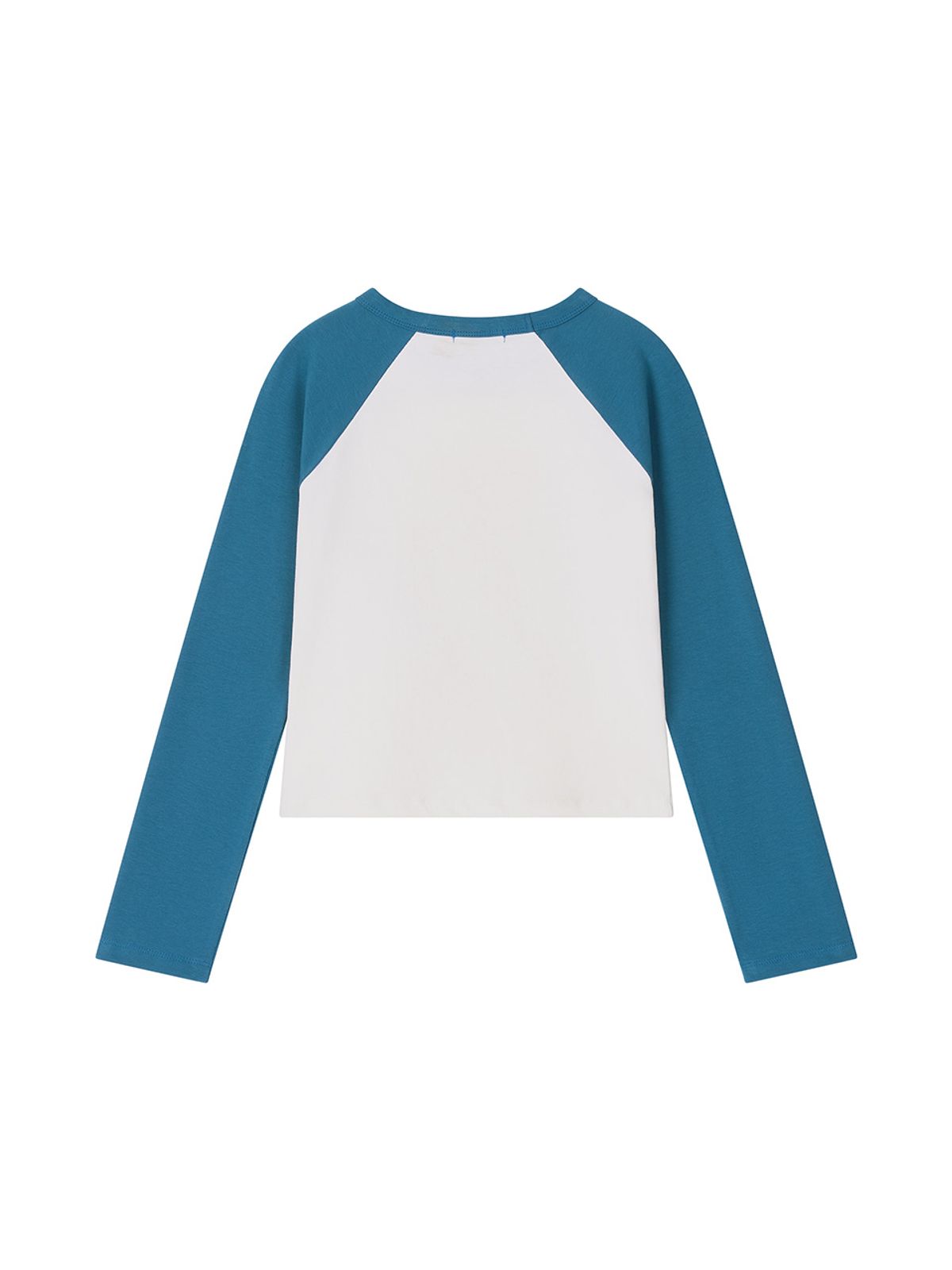 에즈이프 캘리(ASIF CALIE) COLORBLOCK RAGLAN CROP T-SHIRT BLUE