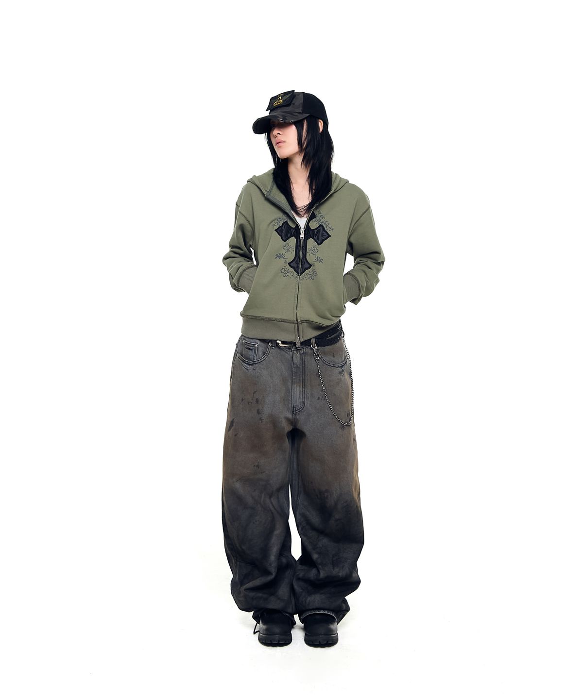 아캄(AAKAM) AKM CROS2 Zip-Up Hoodie (Khaki)