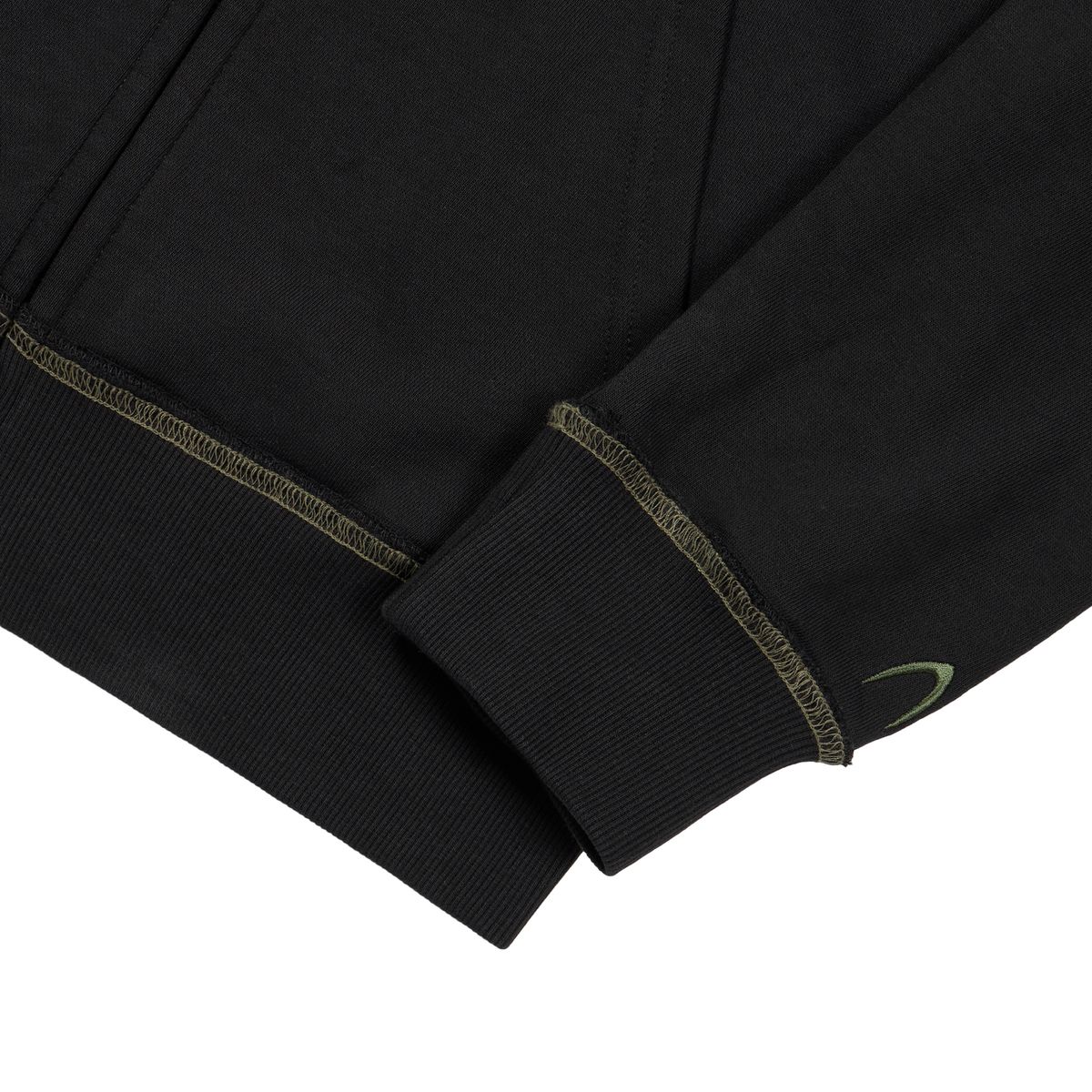 아캄(AAKAM) Contrast Patch Zip-Up Hoodie (Black)