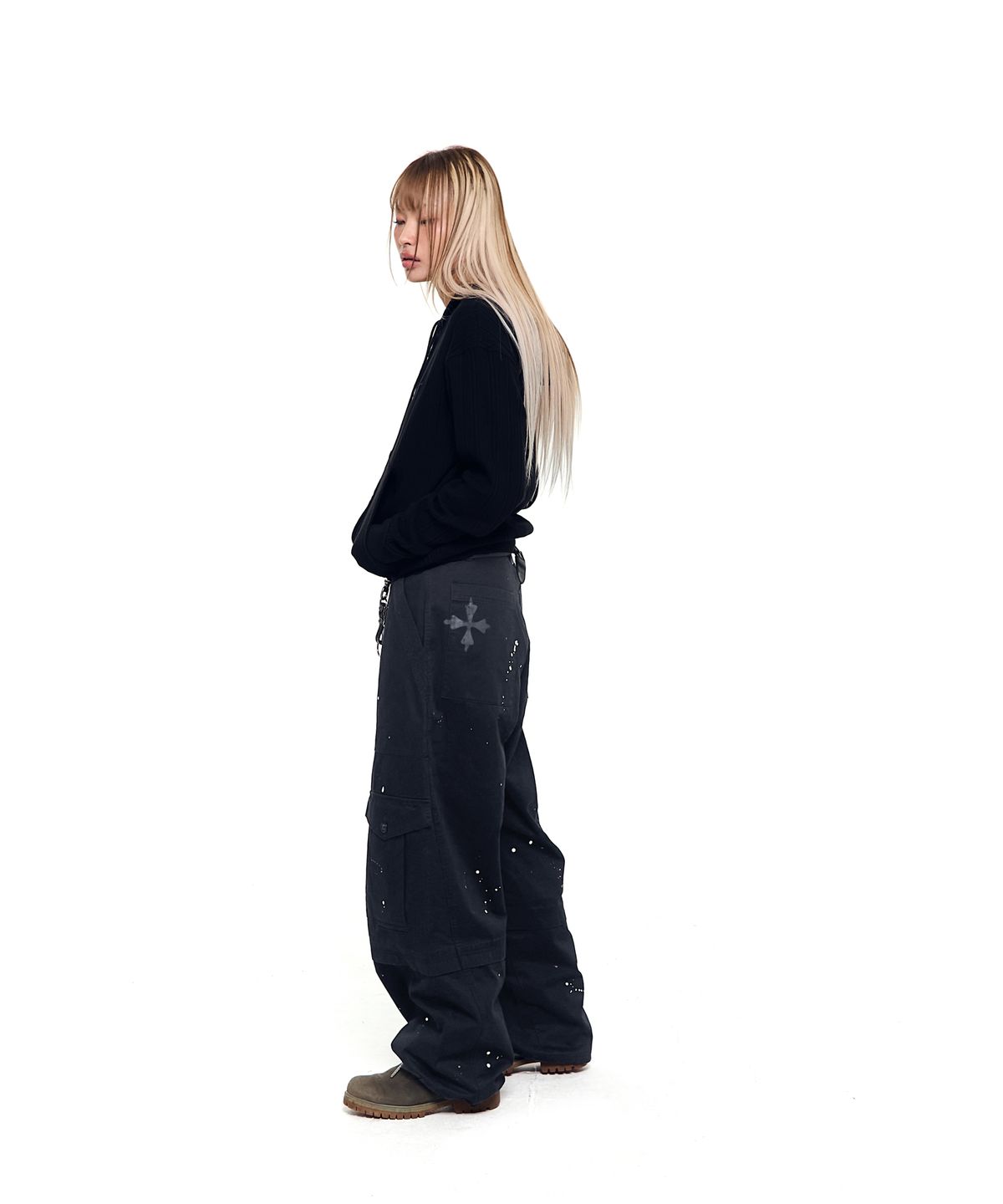 아캄(AAKAM) Knitted Zip-Up Hoodie (Black)
