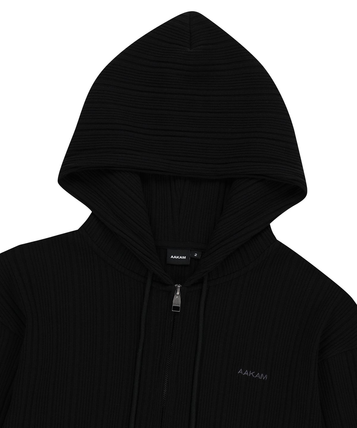 아캄(AAKAM) Knitted Zip-Up Hoodie (Black)