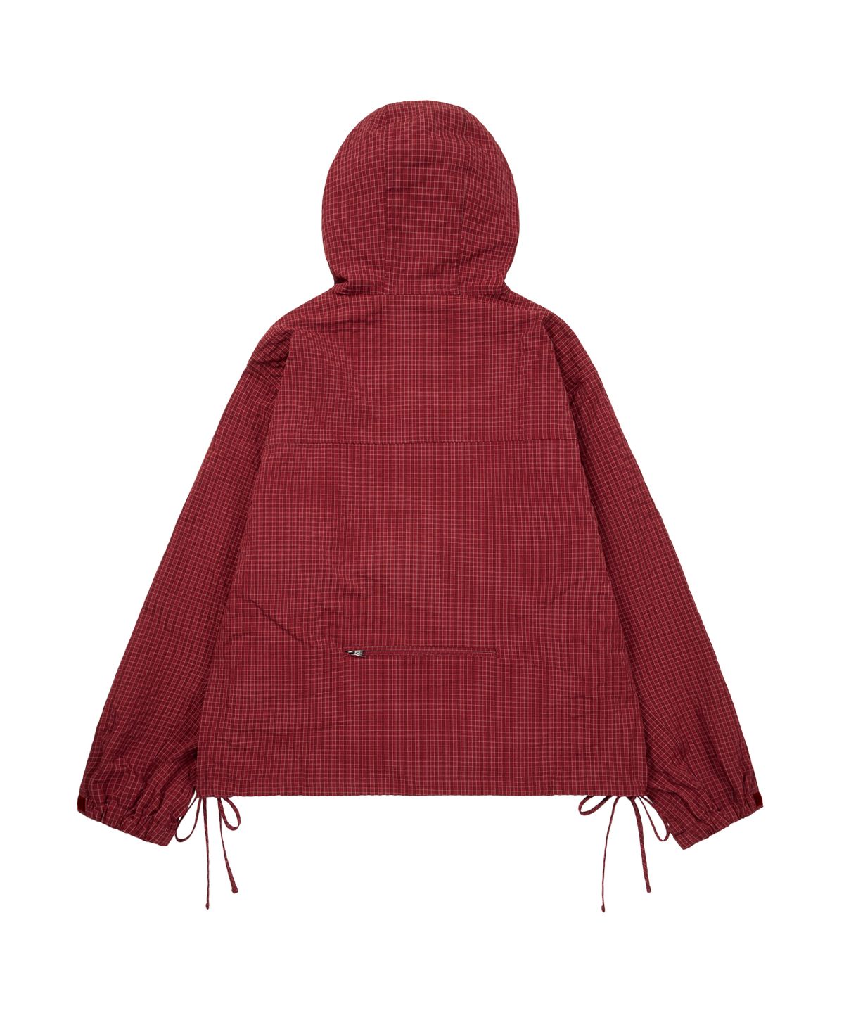 아캄(AAKAM) Check Pattern Hooded Jacket (Burgundy)