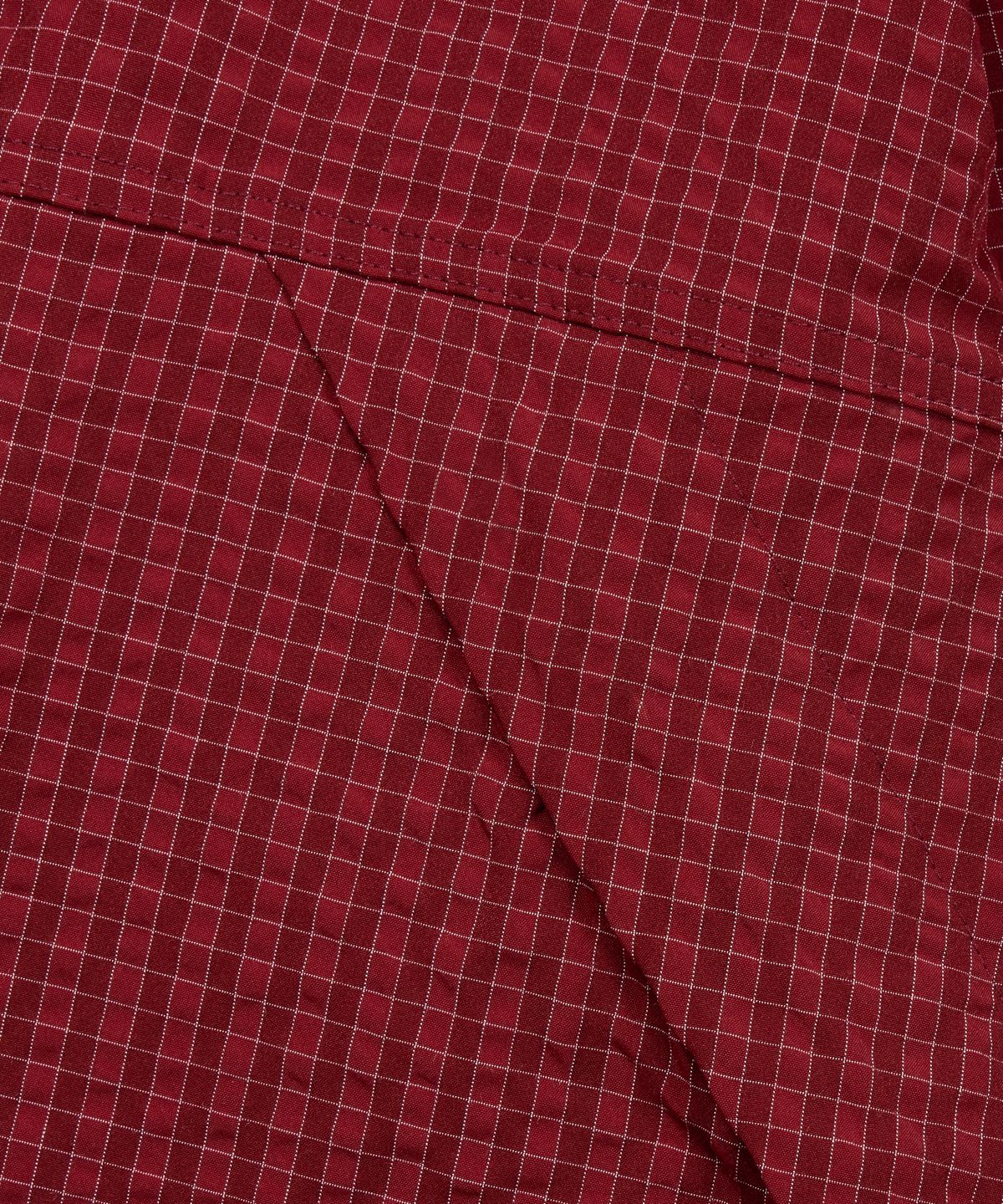 아캄(AAKAM) Check Pattern Hooded Jacket (Burgundy)