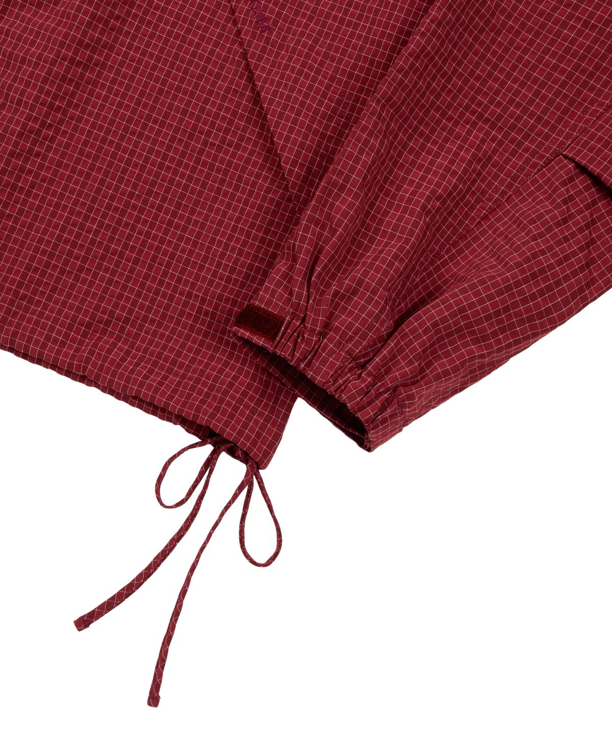 아캄(AAKAM) Check Pattern Hooded Jacket (Burgundy)