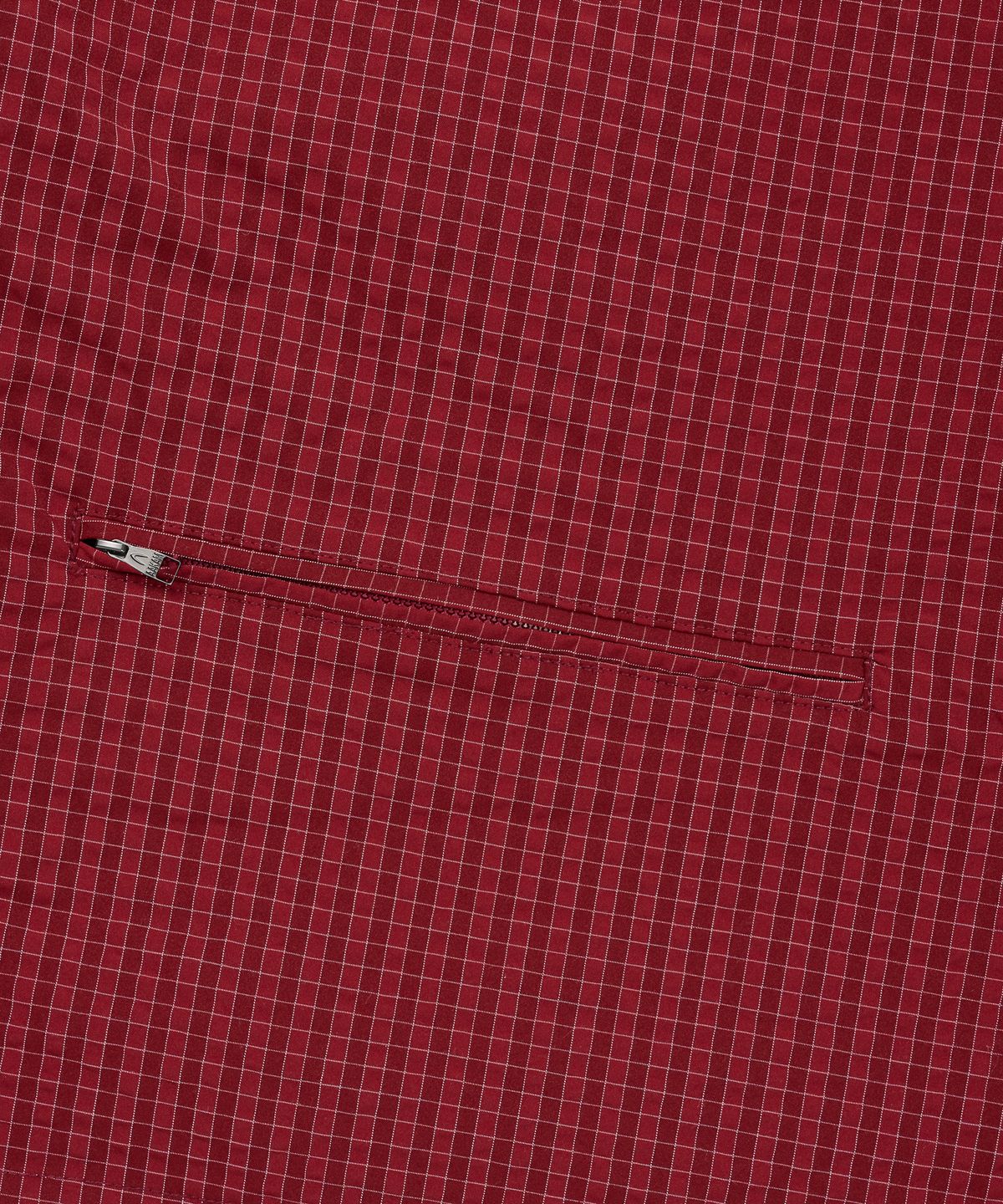 아캄(AAKAM) Check Pattern Hooded Jacket (Burgundy)