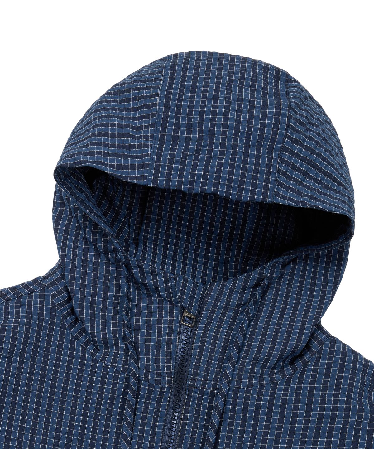 아캄(AAKAM) Check Pattern Hooded Jacket (Navy)