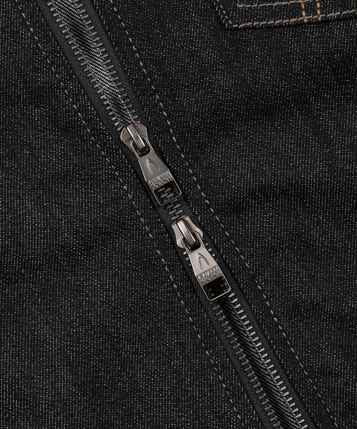 아캄(AAKAM) Banding Denim Zip-Up Jacket (Black)