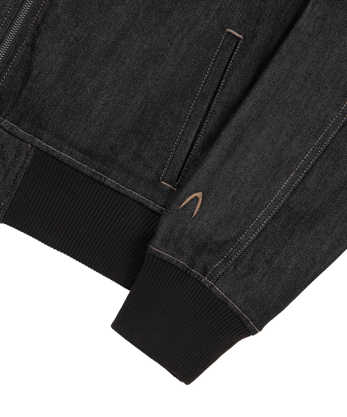 아캄(AAKAM) Banding Denim Zip-Up Jacket (Black)