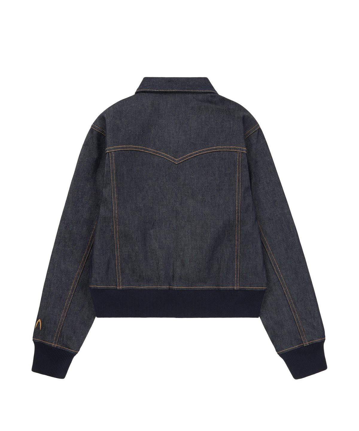 아캄(AAKAM) Banding Denim Zip-Up Jacket (Dark Blue)