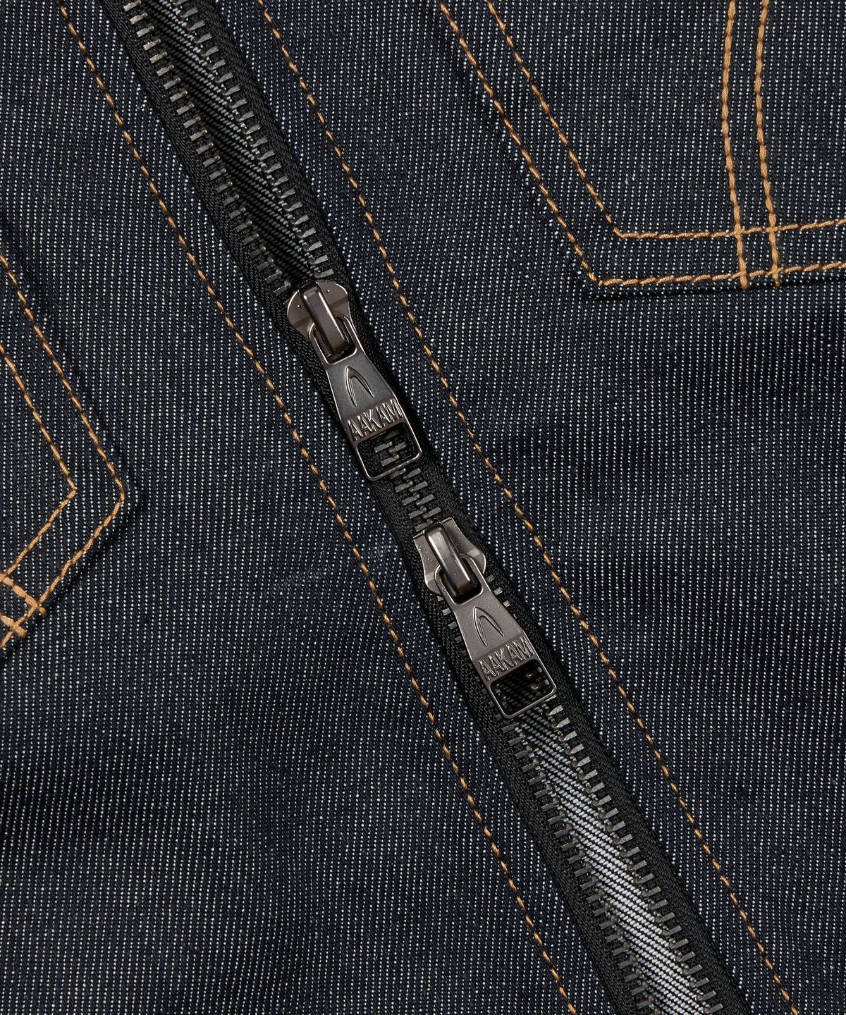 아캄(AAKAM) Banding Denim Zip-Up Jacket (Dark Blue)