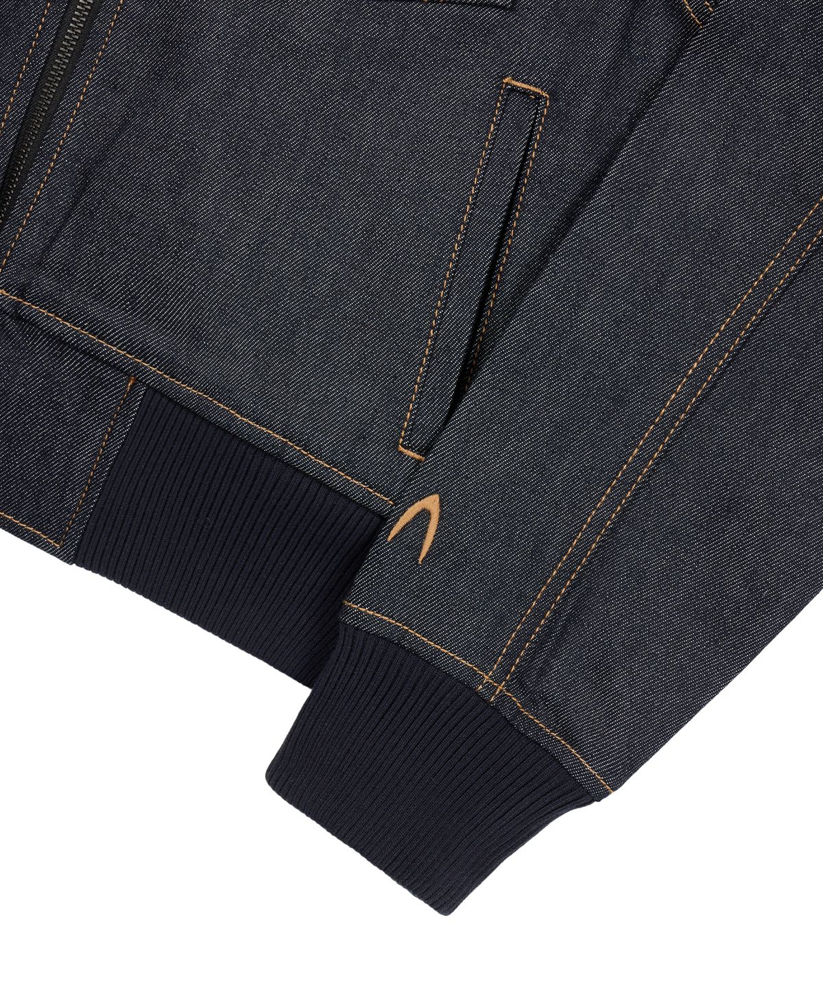 아캄(AAKAM) Banding Denim Zip-Up Jacket (Dark Blue)