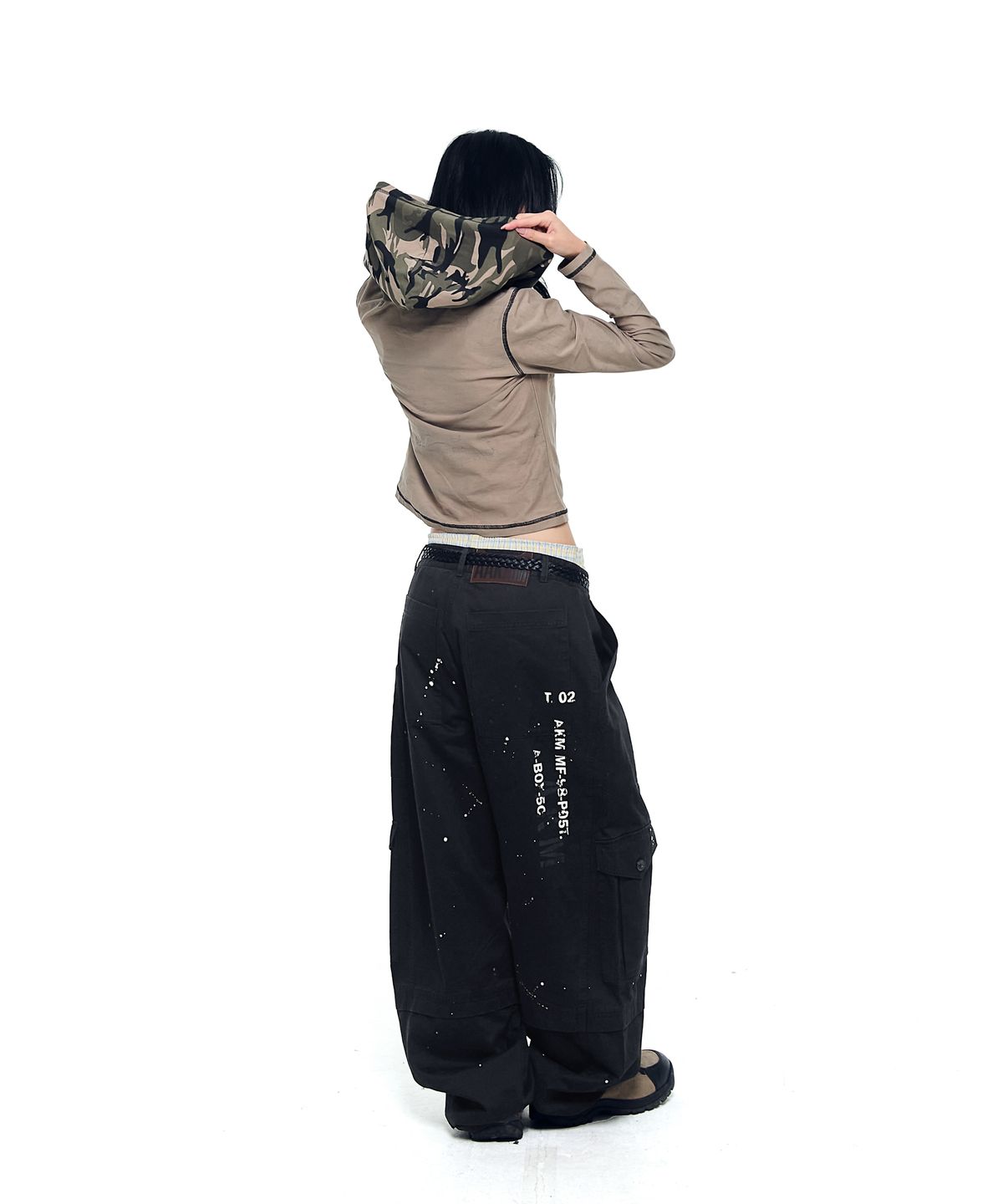 아캄(AAKAM) Camo Contrast Hooded Long Sleeve (Khaki)