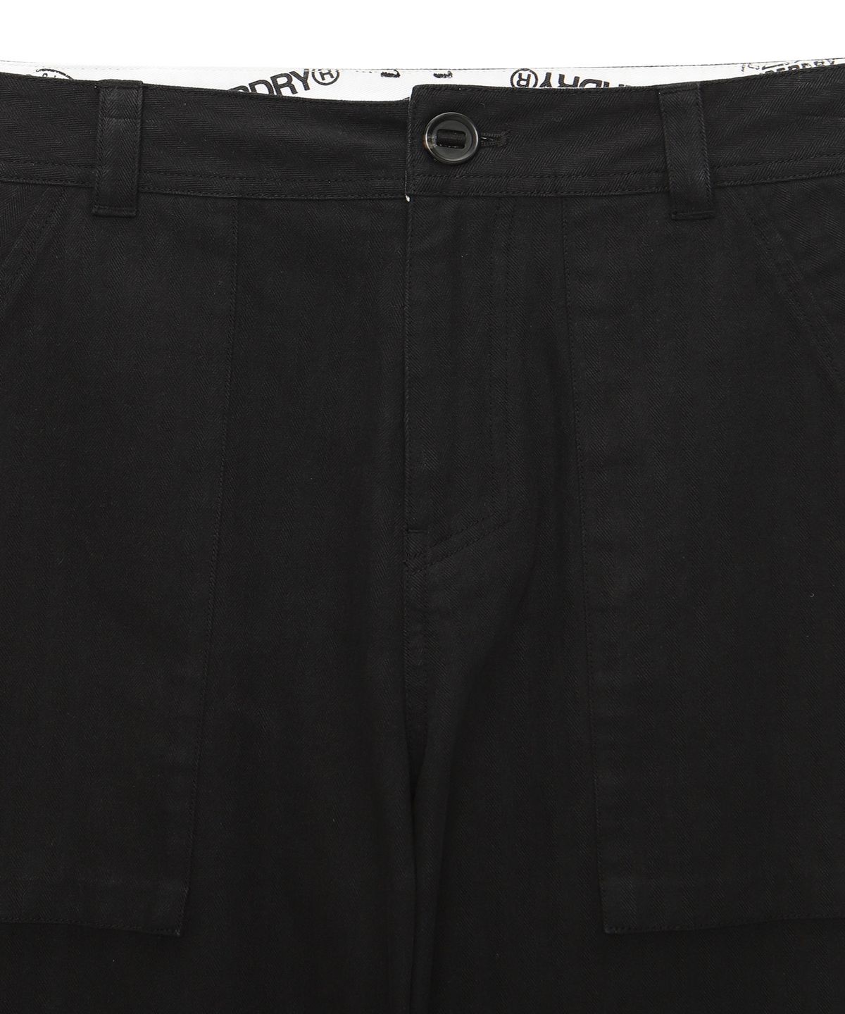 슈퍼드라이(SUPERDRY) 빈티지 헤링본 워크 팬츠 블랙