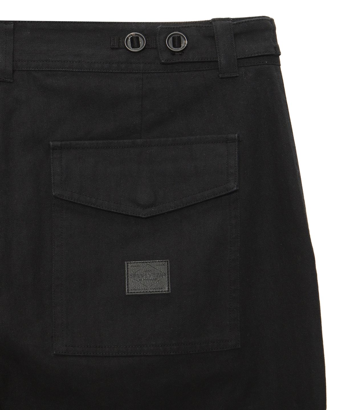 슈퍼드라이(SUPERDRY) 빈티지 헤링본 워크 팬츠 블랙