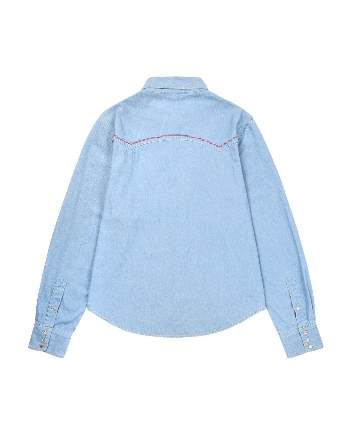 아캄(AAKAM) Stitched Western Denim Shirts (Washed Blue)