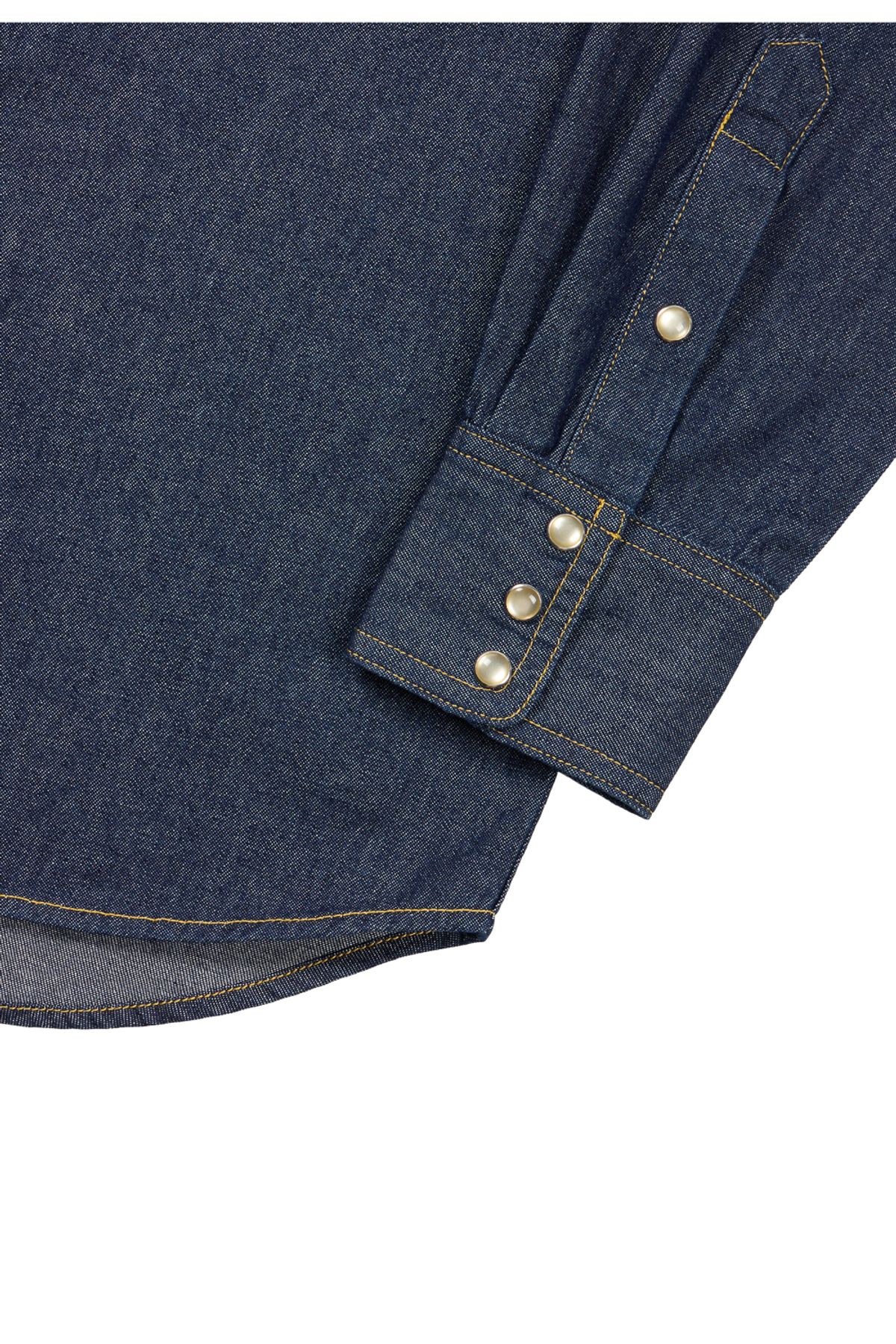 아캄(AAKAM) Stitched Western Denim Shirts (Indigo)