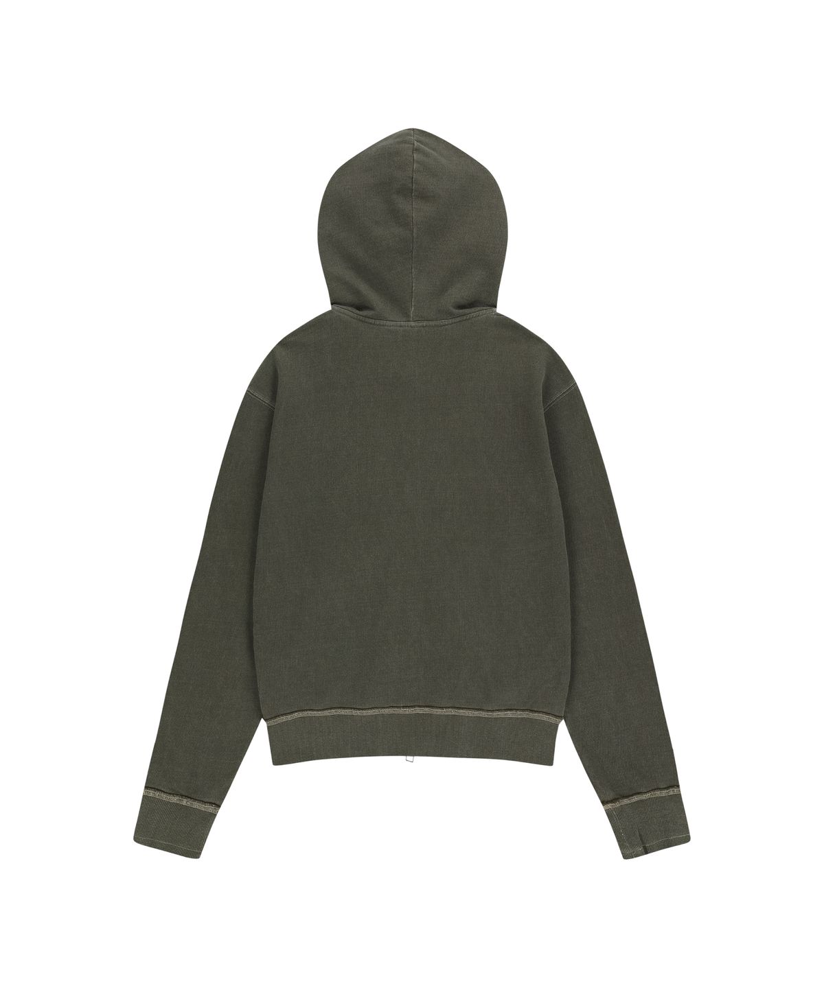 아캄(AAKAM) Vintage Damaged Zip-Up Hoodie (Khaki)