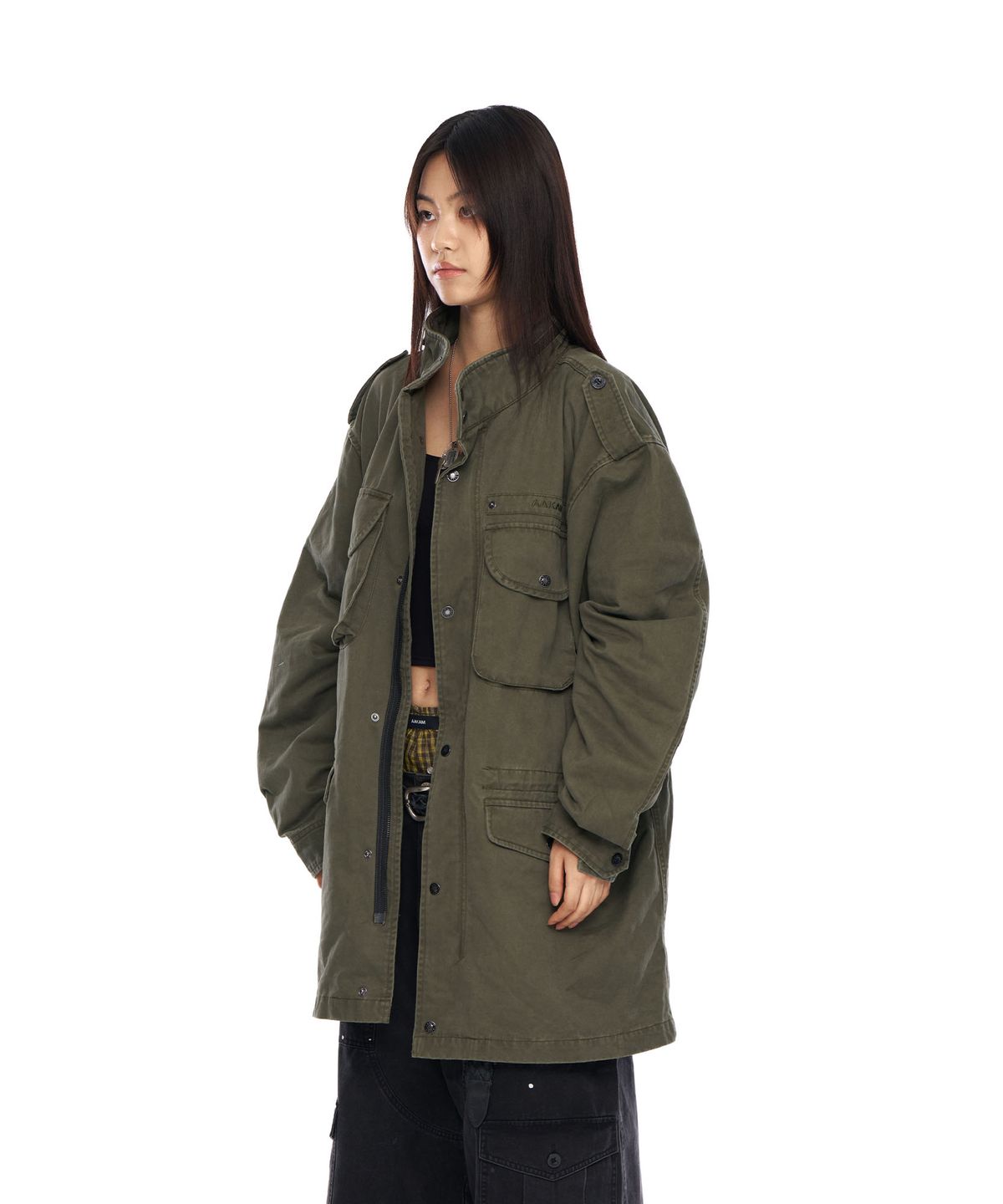 아캄(AAKAM) Washed Field Jacket (Khaki)