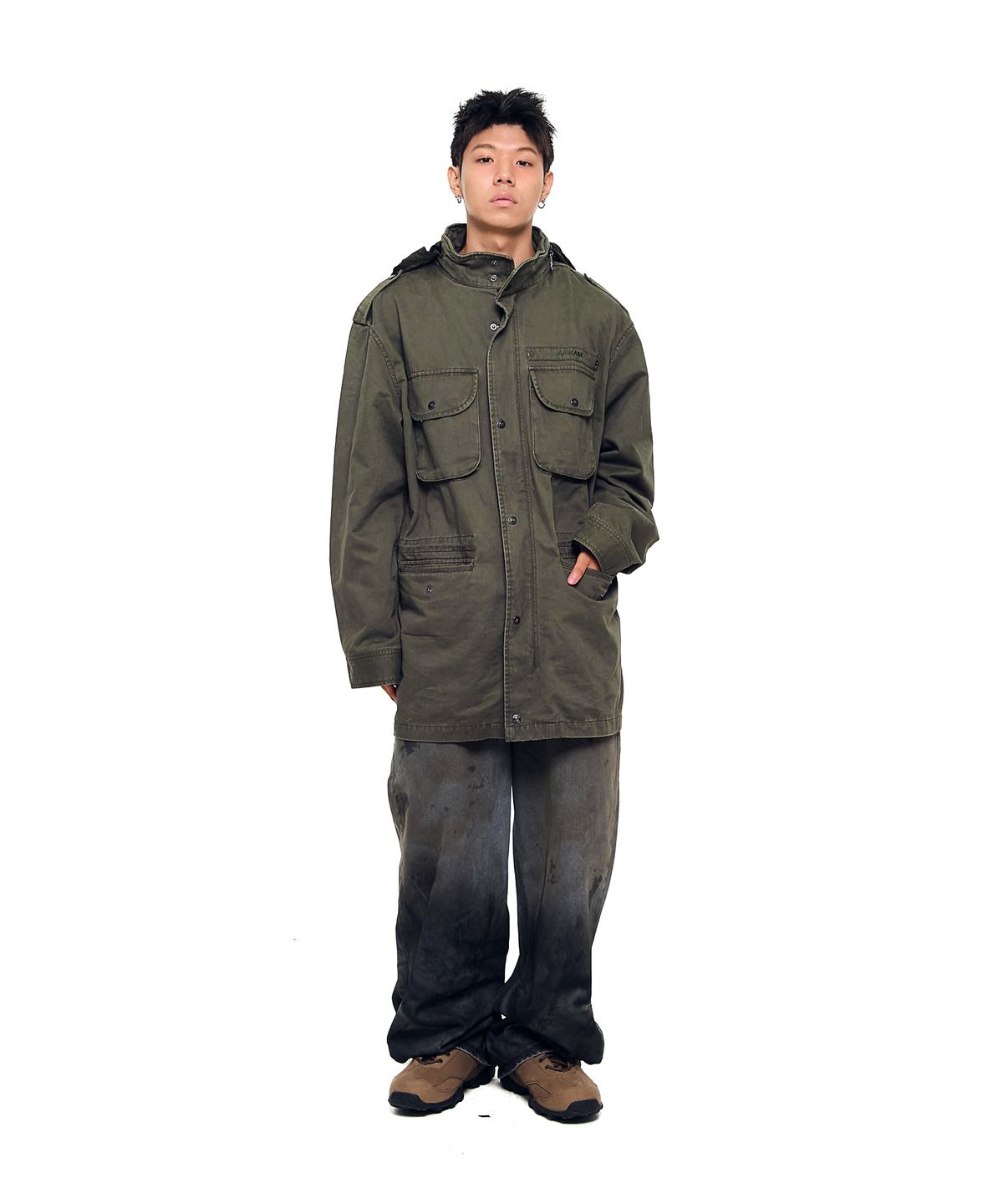 아캄(AAKAM) Washed Field Jacket (Khaki)
