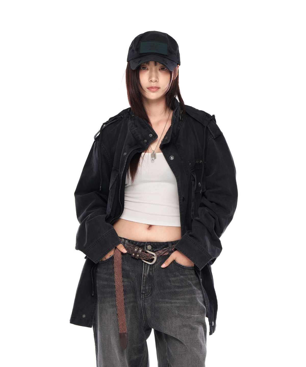 아캄(AAKAM) Washed Field Jacket (Black)