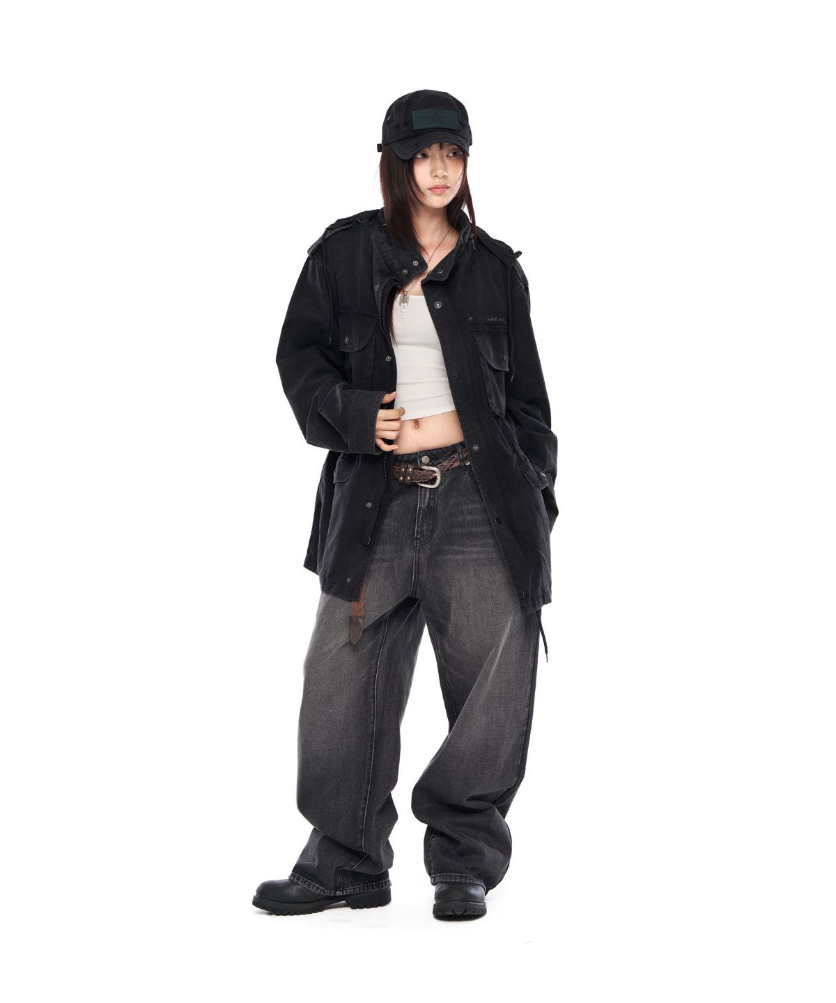 아캄(AAKAM) Washed Field Jacket (Black)