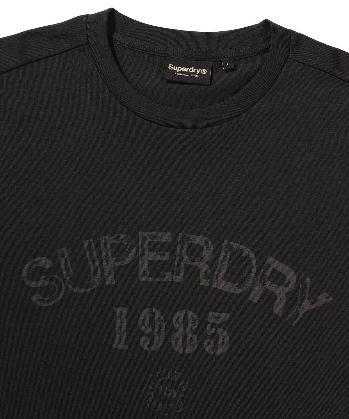 슈퍼드라이(SUPERDRY) 빈티지 레터링 롱슬리브 블랙
