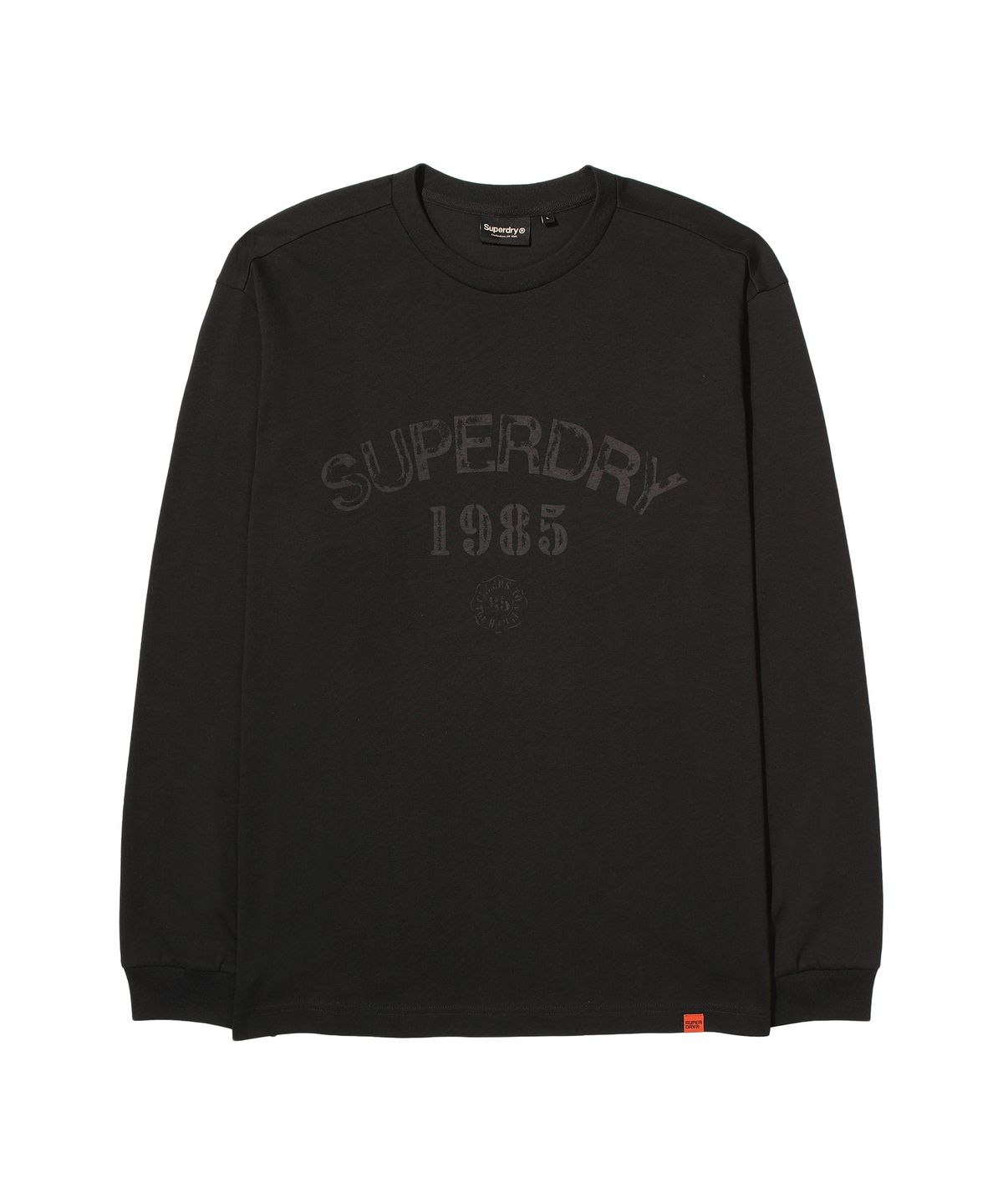 슈퍼드라이(SUPERDRY) 빈티지 레터링 롱슬리브 블랙