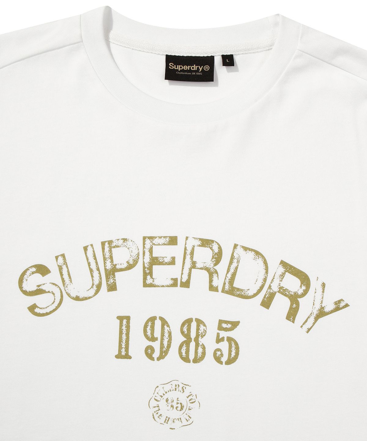 슈퍼드라이(SUPERDRY) 빈티지 레터링 롱슬리브 화이트
