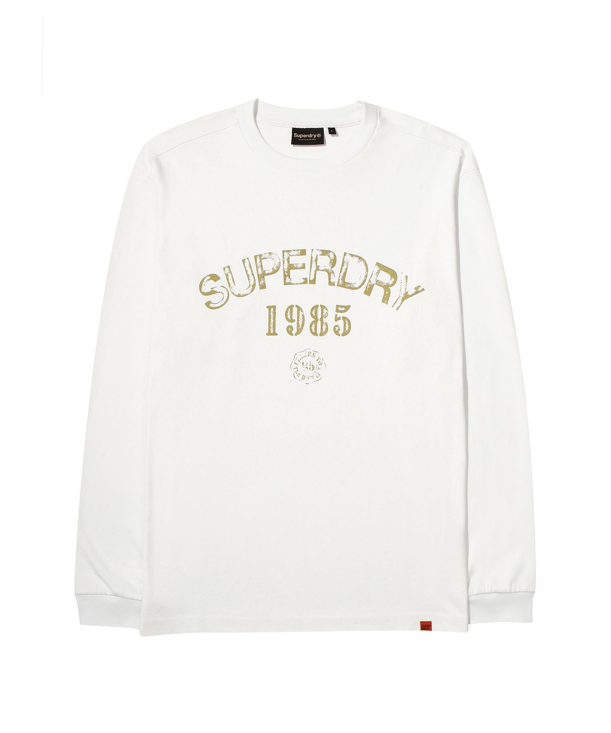 슈퍼드라이(SUPERDRY) 빈티지 레터링 롱슬리브 화이트
