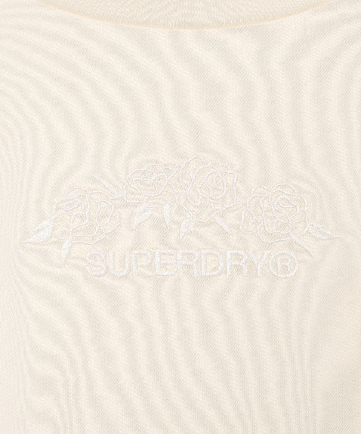 슈퍼드라이(SUPERDRY) W 플라워 로고 자수 롱슬리브 아이보리