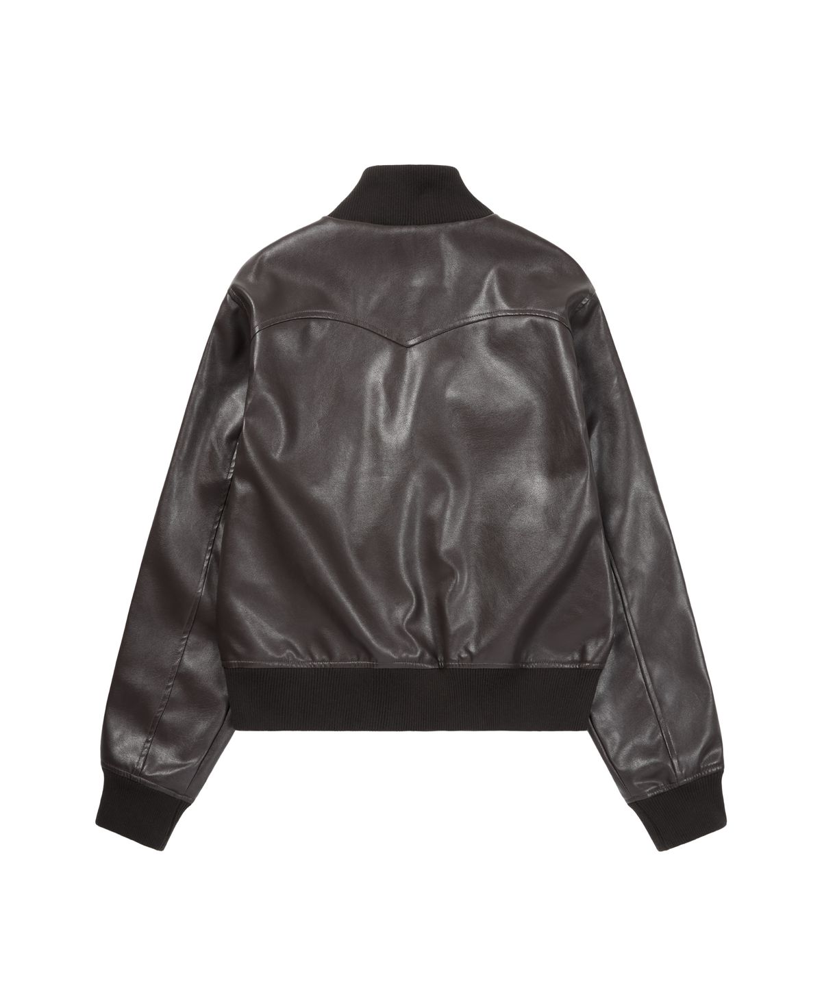 아캄(AAKAM) High-Neck Leather Jacket (Brown)