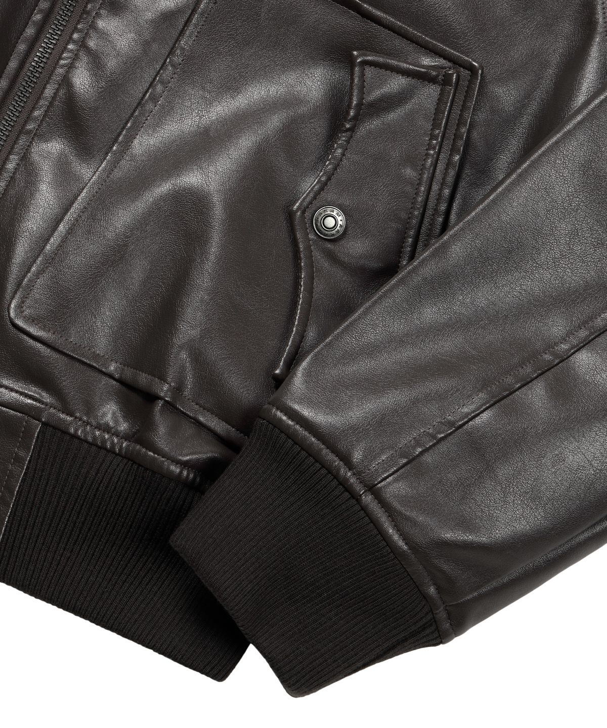 아캄(AAKAM) High-Neck Leather Jacket (Brown)