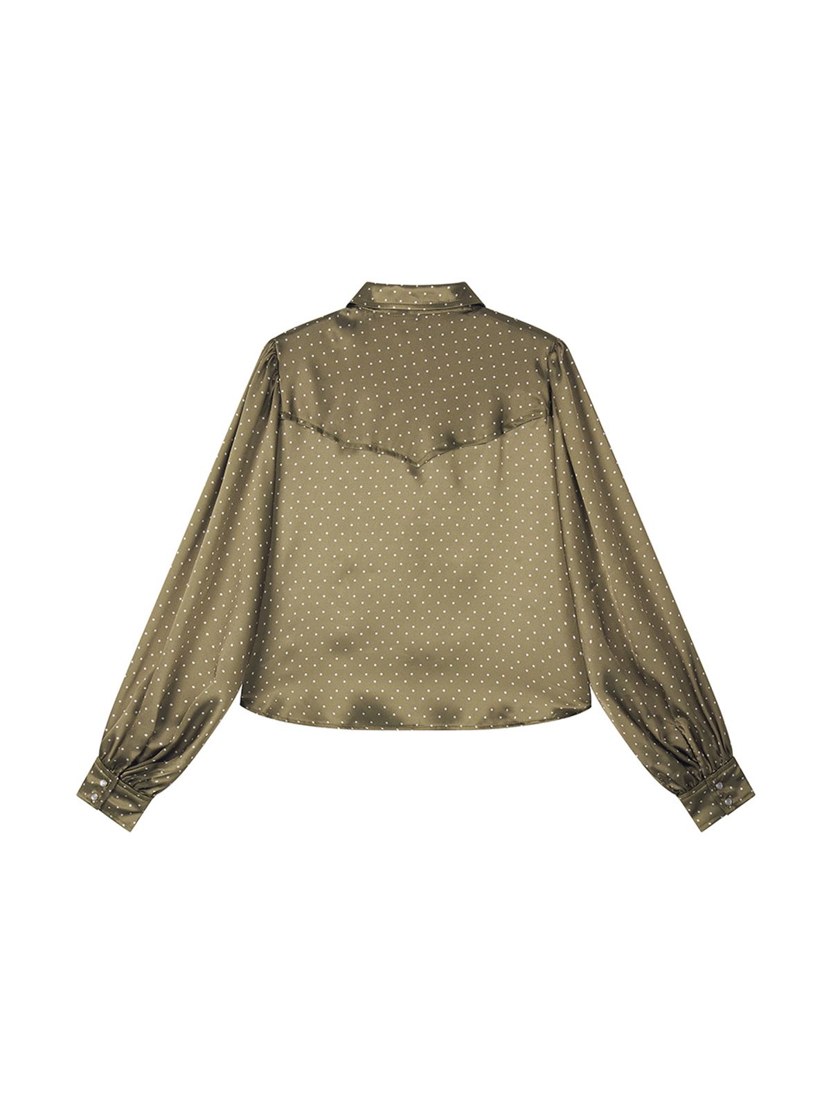 에즈이프 캘리(ASIF CALIE) SATIN RODEO POLKA BLOUSE KHAKI