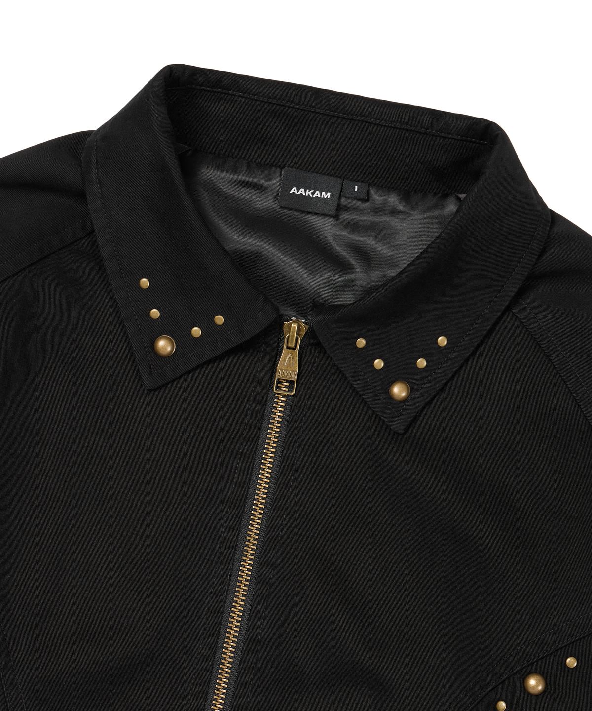 아캄(AAKAM) Incision Studded Cotton Jacket (Black)