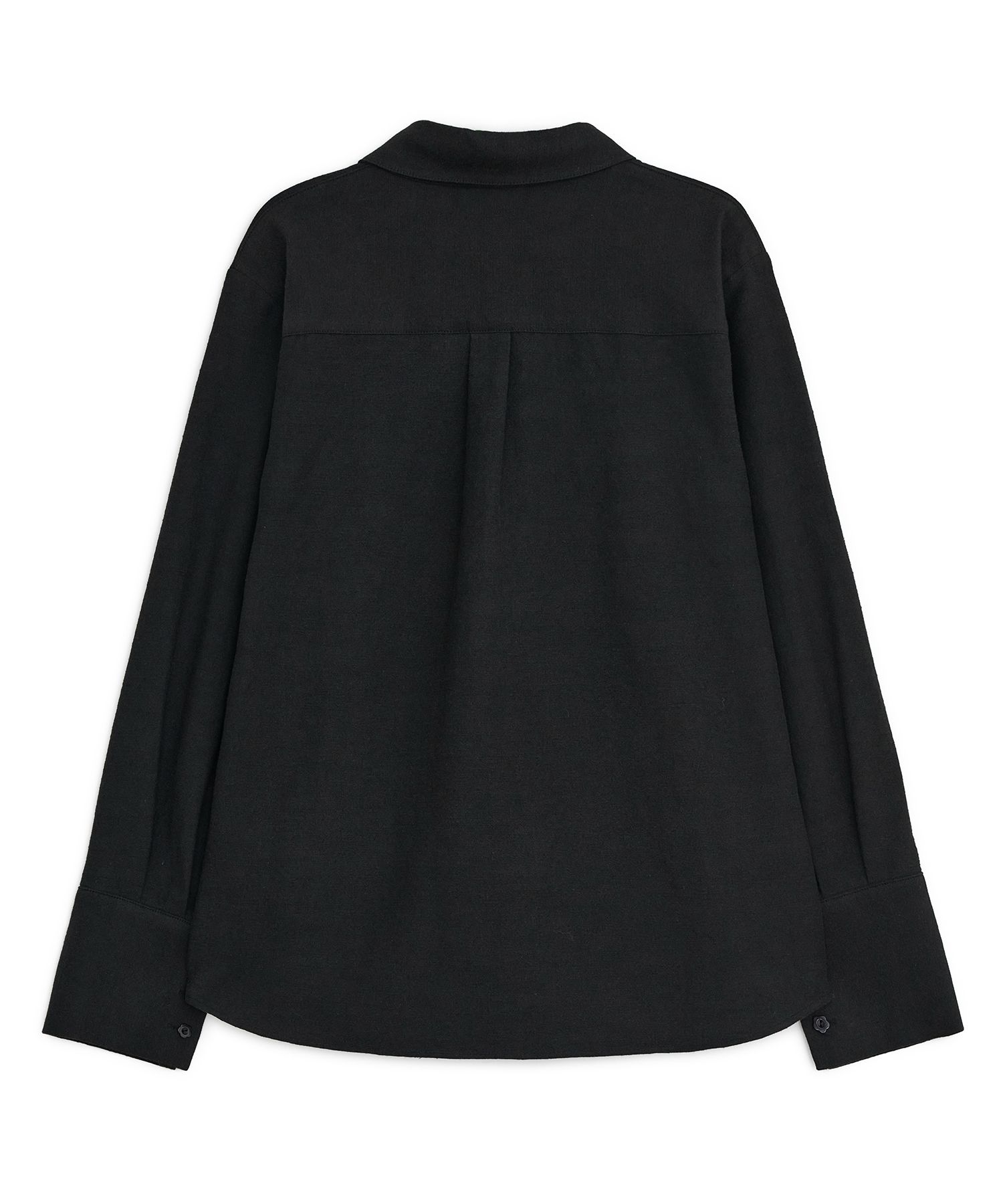 MUSINSA | HUG YOUR SKIN Signature round collar shirts (Black)