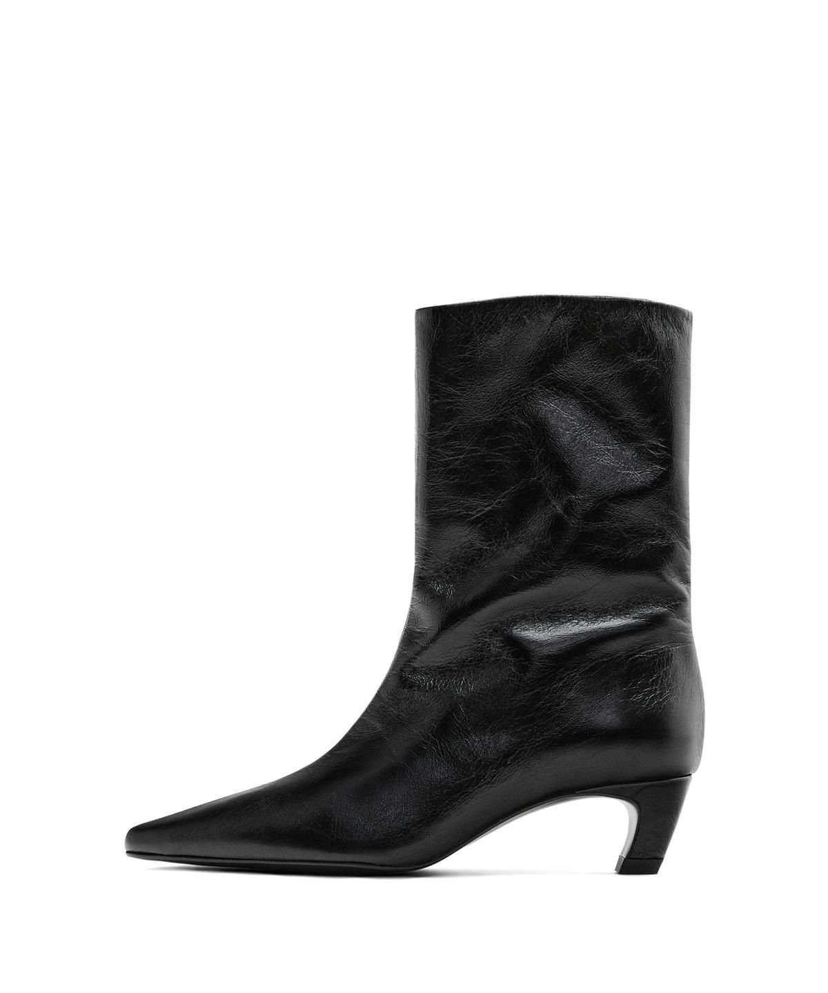 마시모두띠(MASSIMO DUTTI) 하이힐 레더 앵클 부츠