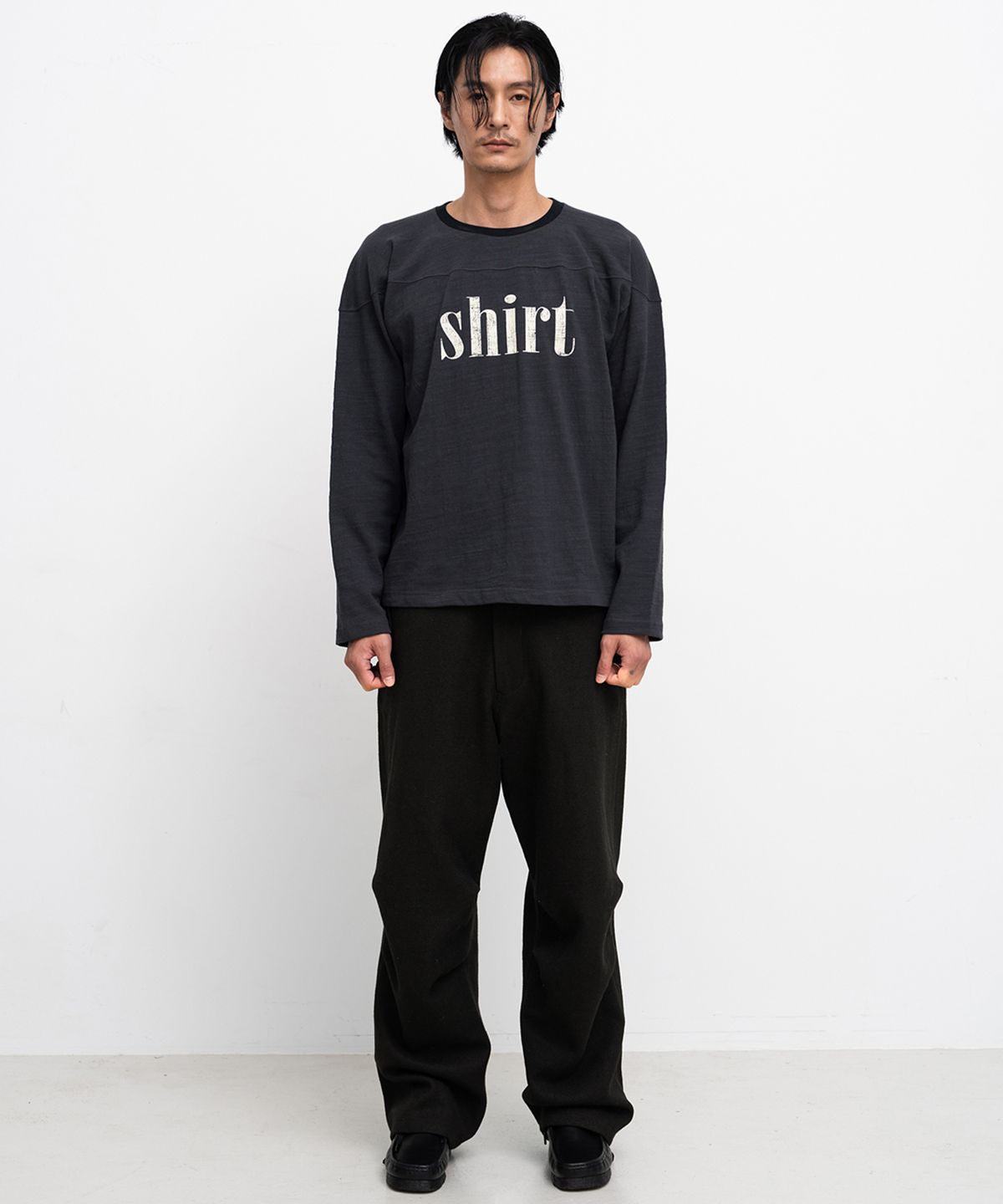 셔터(SHIRTER) FINE SLUB SHIRT T-SHIRT (PURPLE NAVY)
